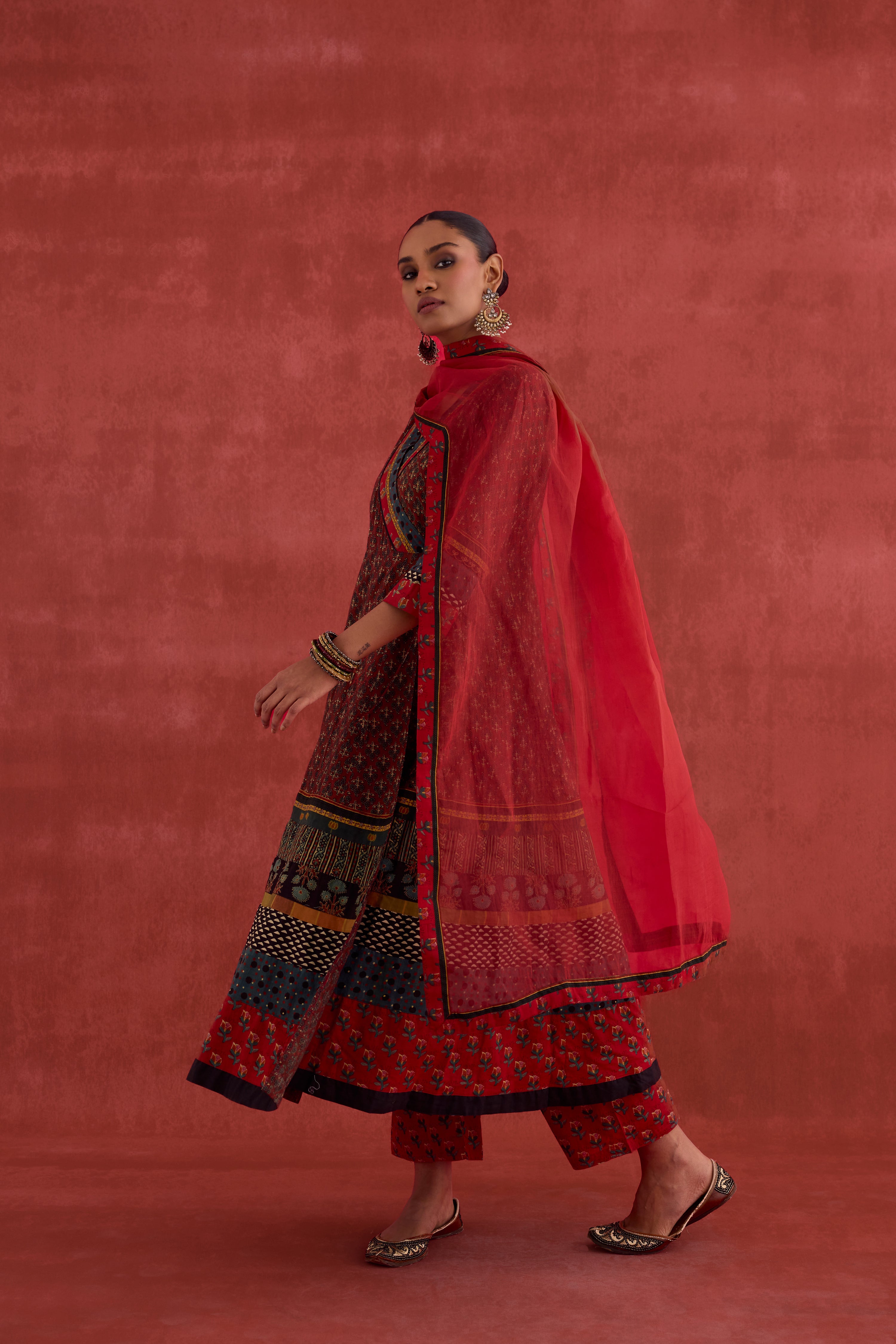 Nargis Cotton Vanaspati Block Printed Kurta Maroon (10039944249643)