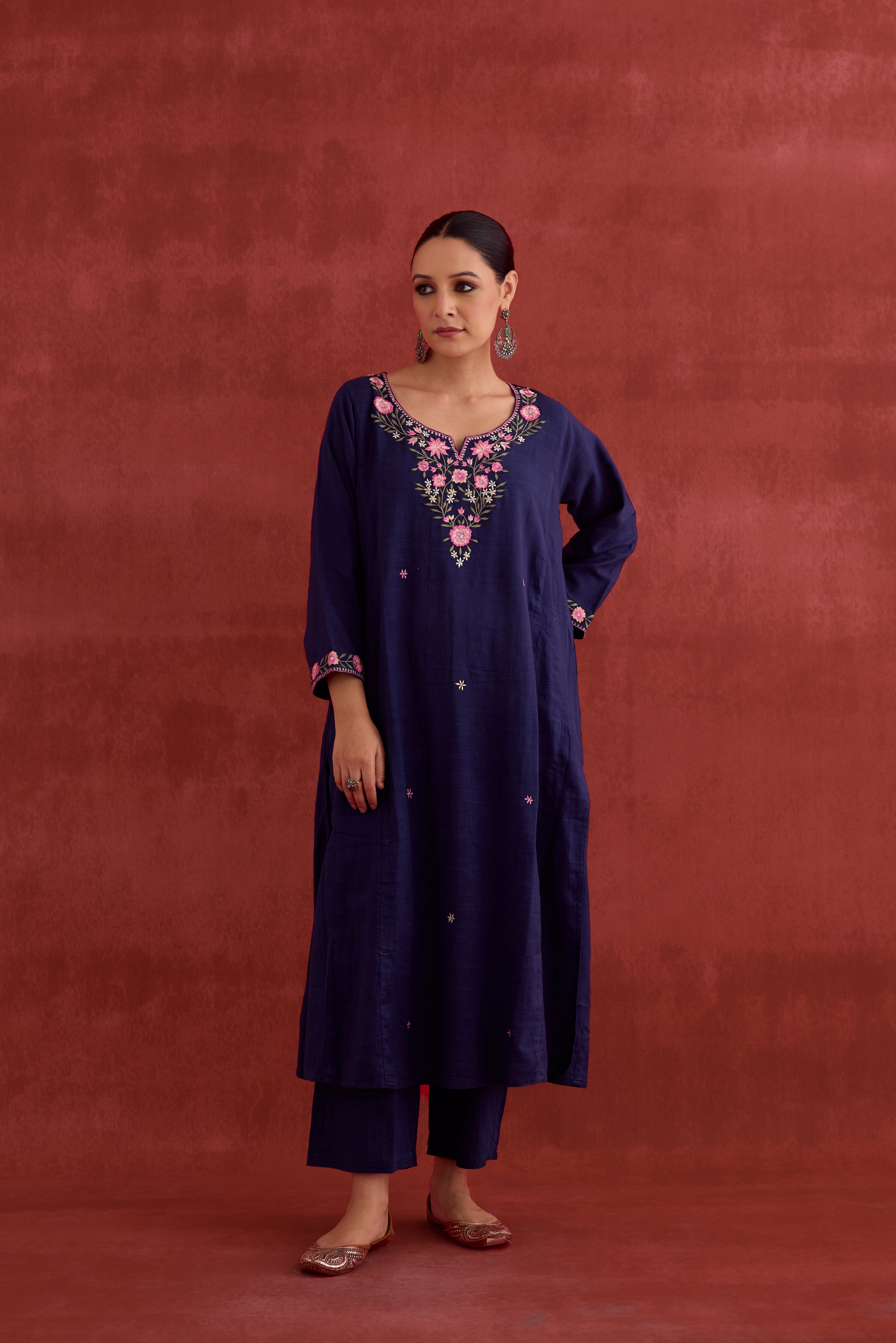 Tulsi Embroidered Kurta Dark Blue (10039951622443)