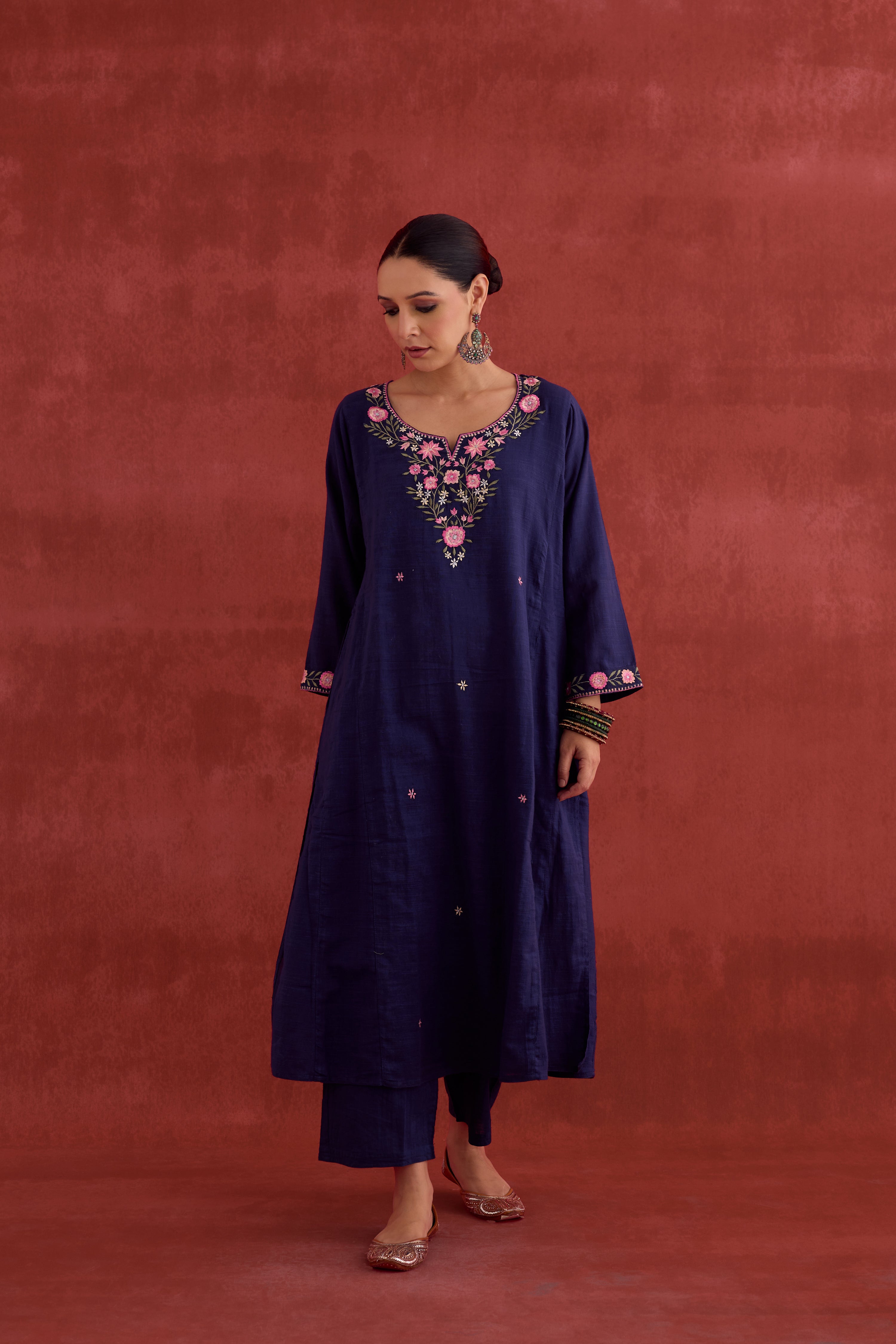 Tulsi Embroidered Kurta Dark Blue (10039951622443)