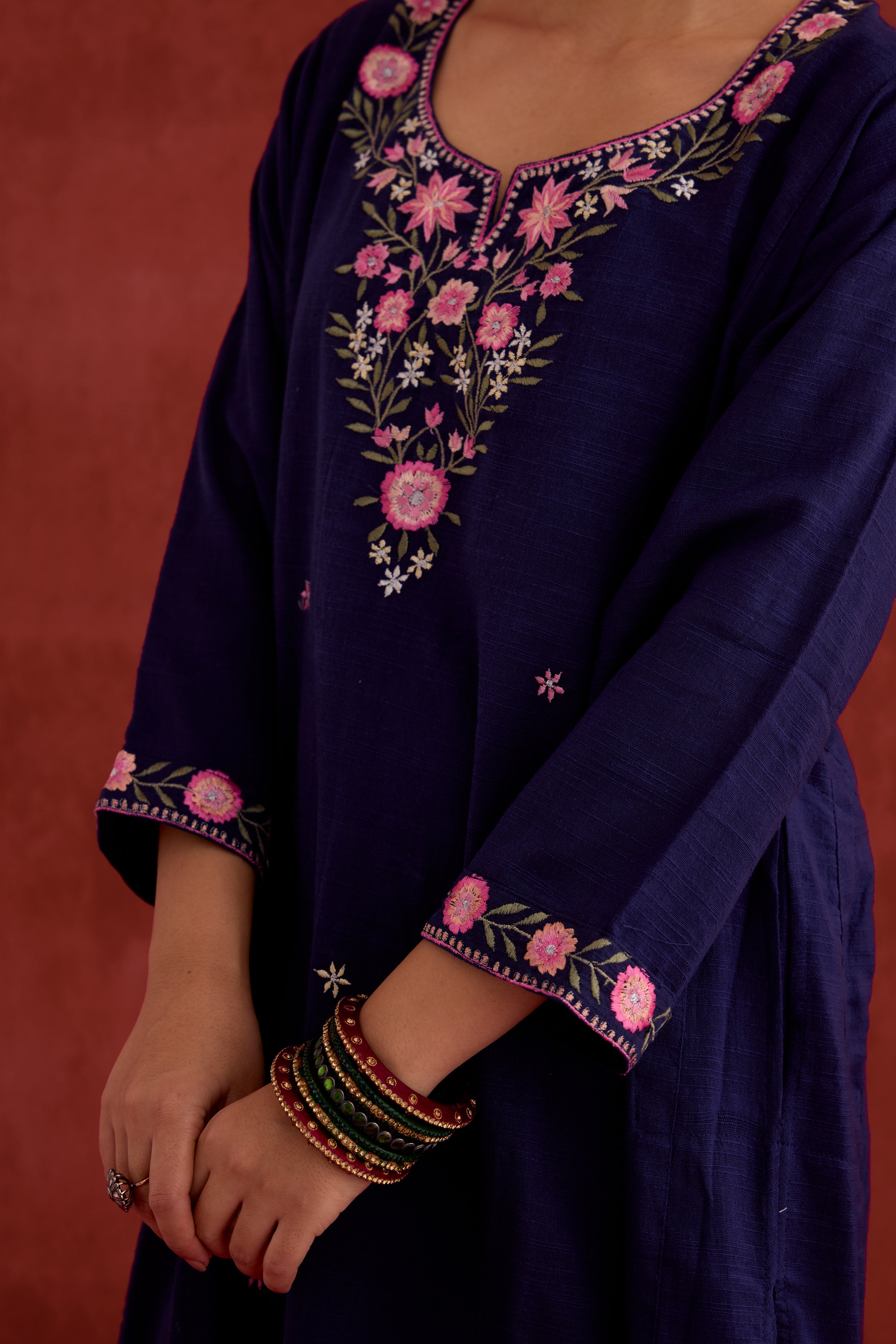 Tulsi Embroidered Kurta Dark Blue (10039951622443)