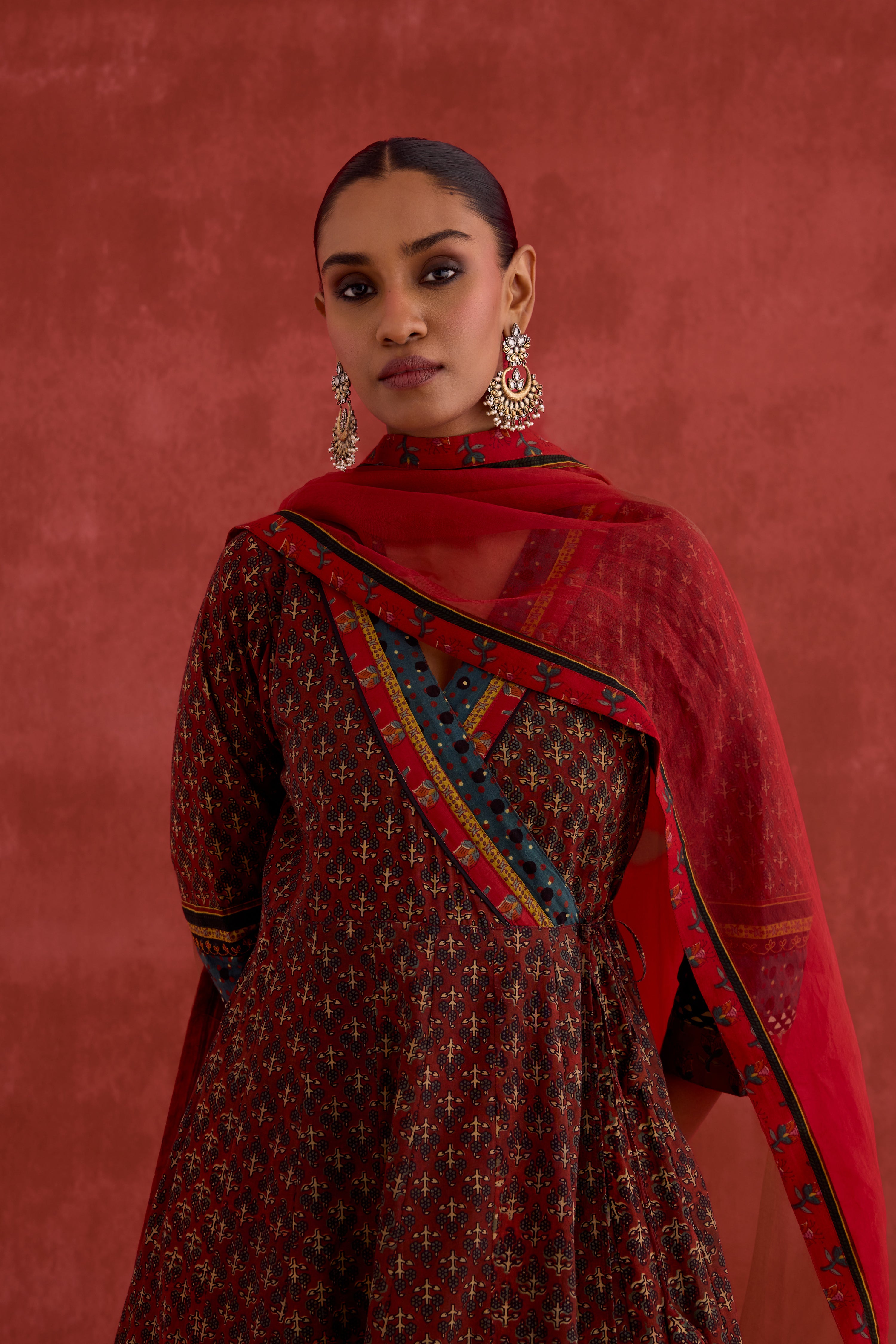 Medh Dupatta Maroon (10039948509483)