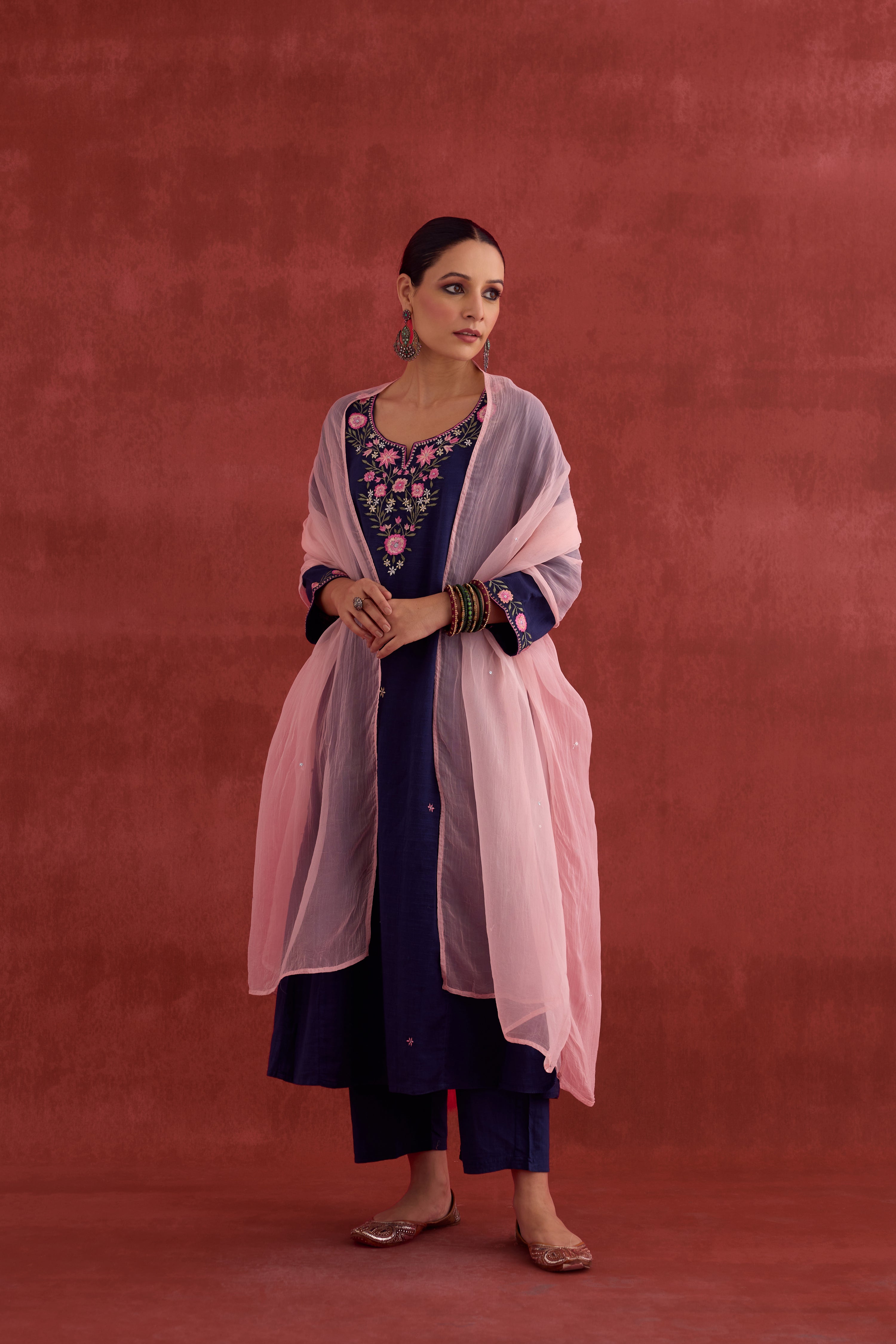 Tulsi Embroidered Kurta Dark Blue (10039951622443)