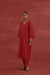 Ramya Embroidered Cotton Slub Kurta Red (10049206944043)