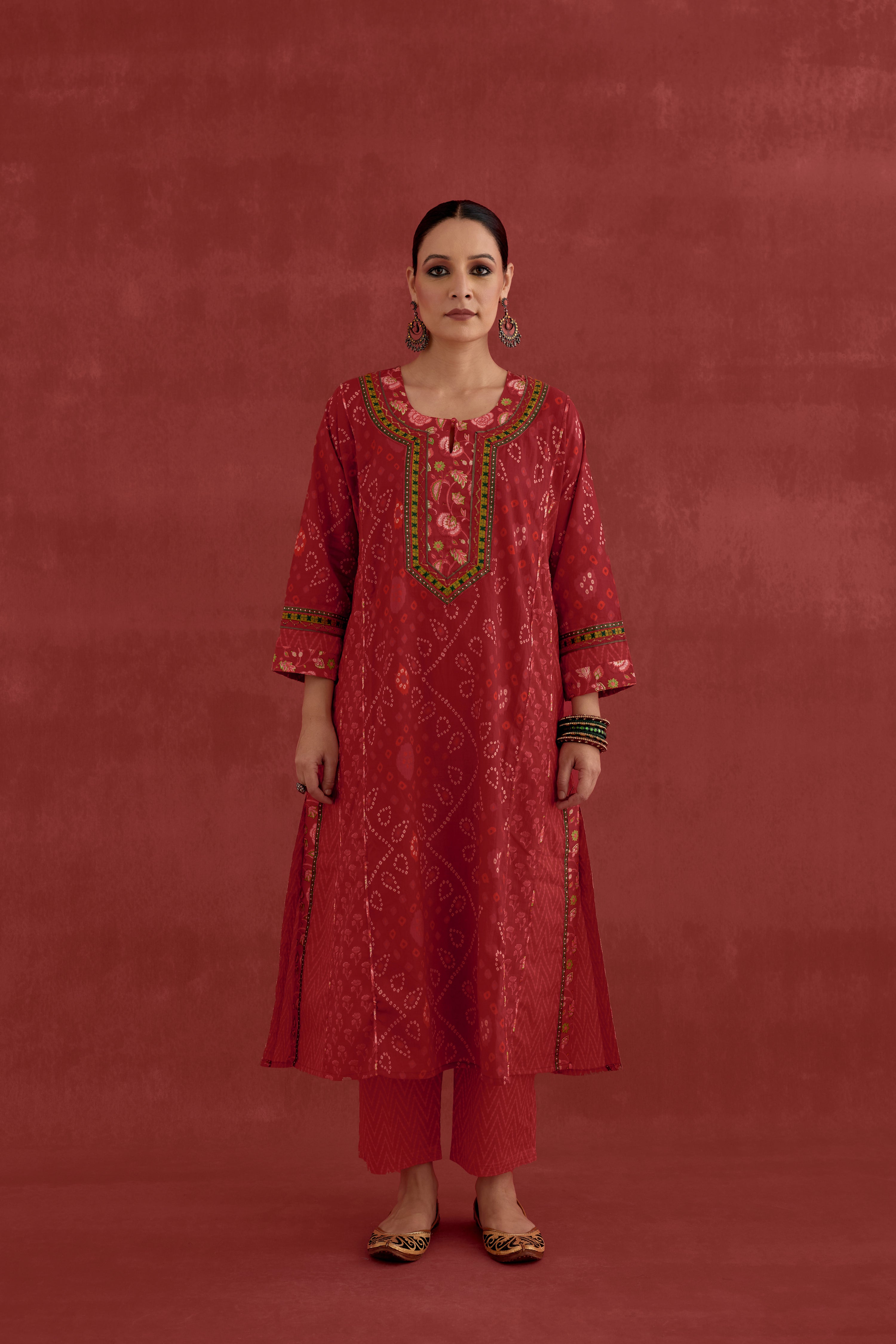Adya Cotton Printed Kurta Red (10049103298859)