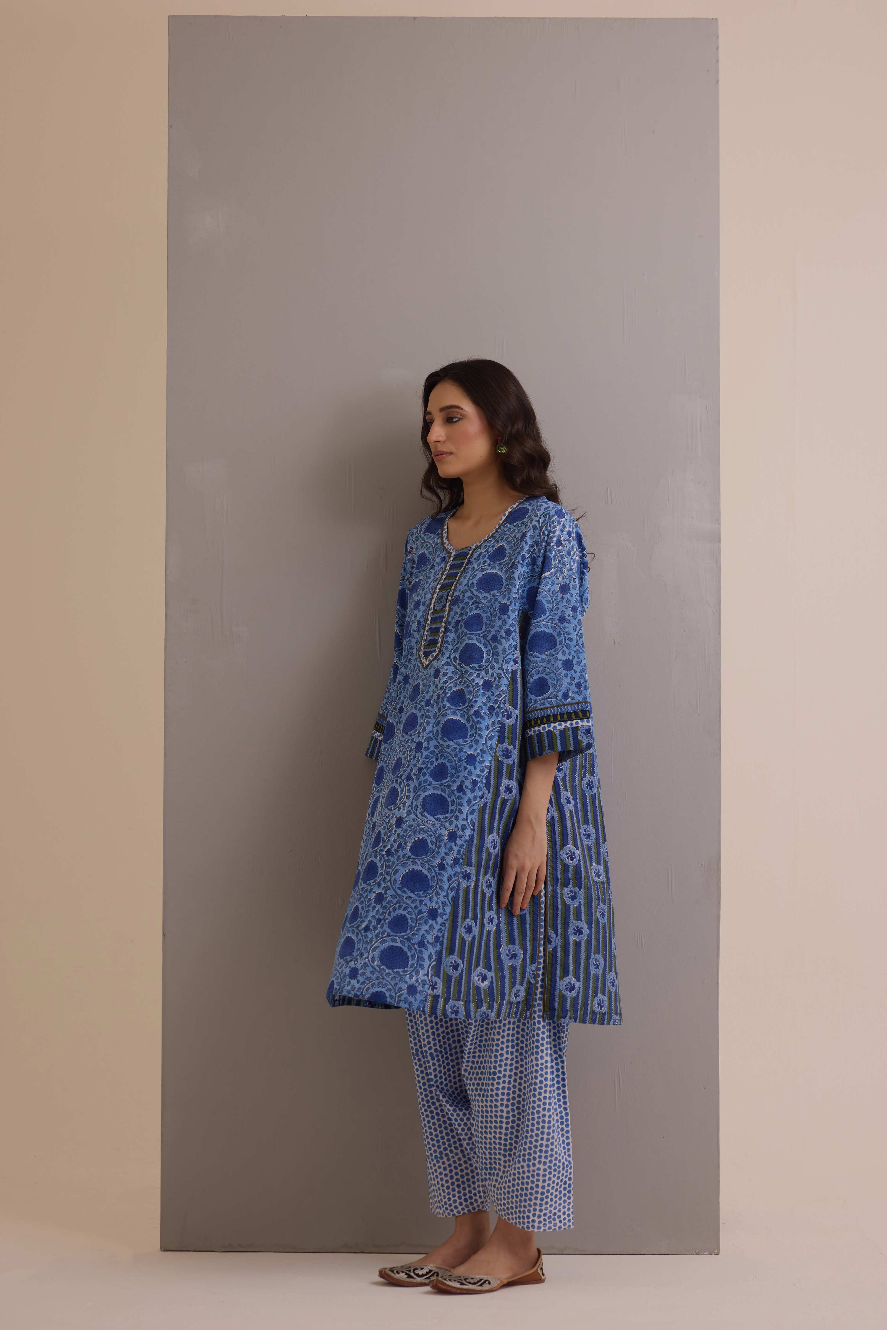 Lavanya Cotton Printed Co-ord Set Blue