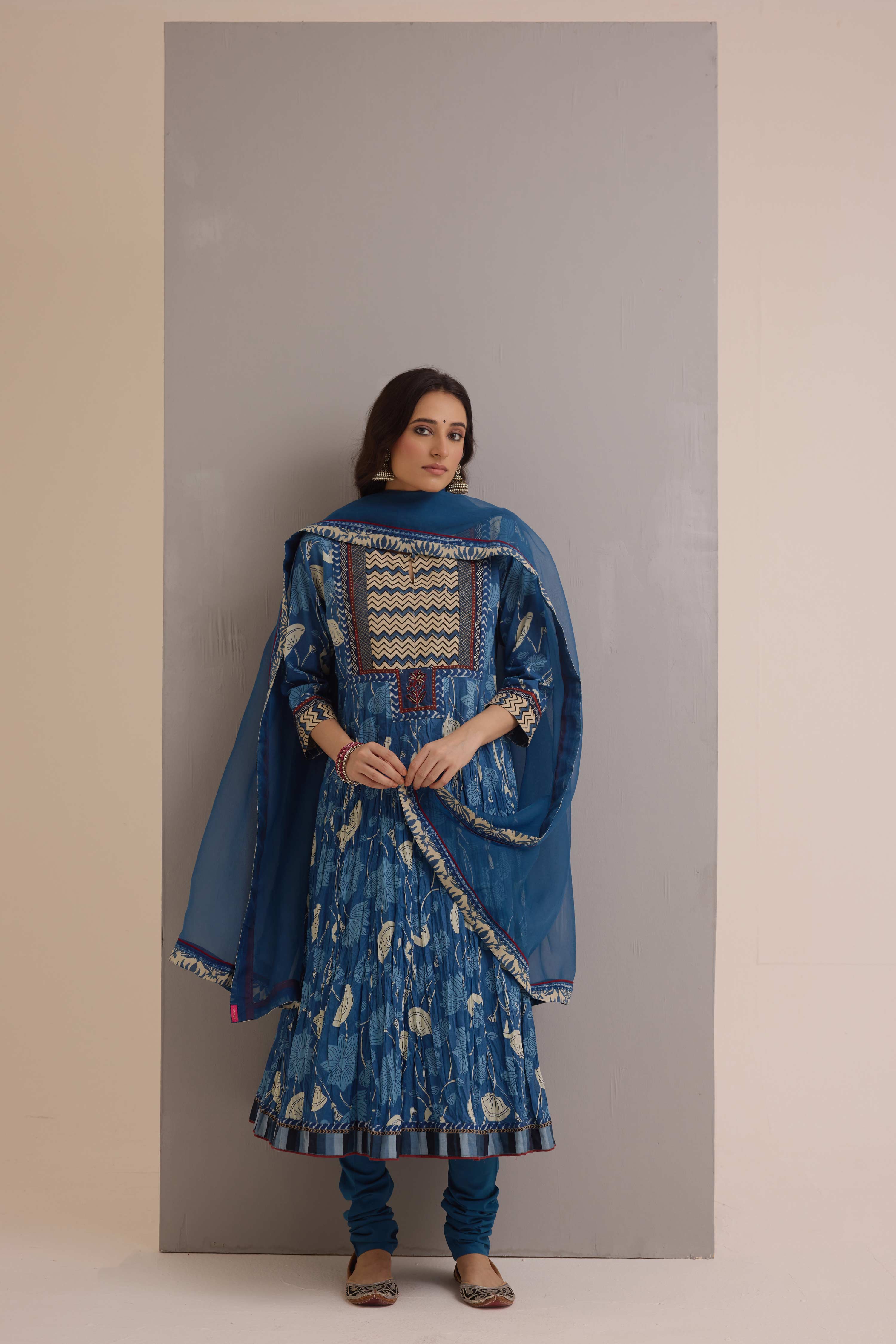 Treated Chiffon Dupatta Blue