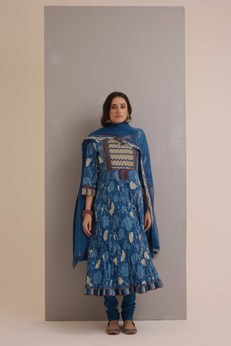 Treated Chiffon Dupatta Blue