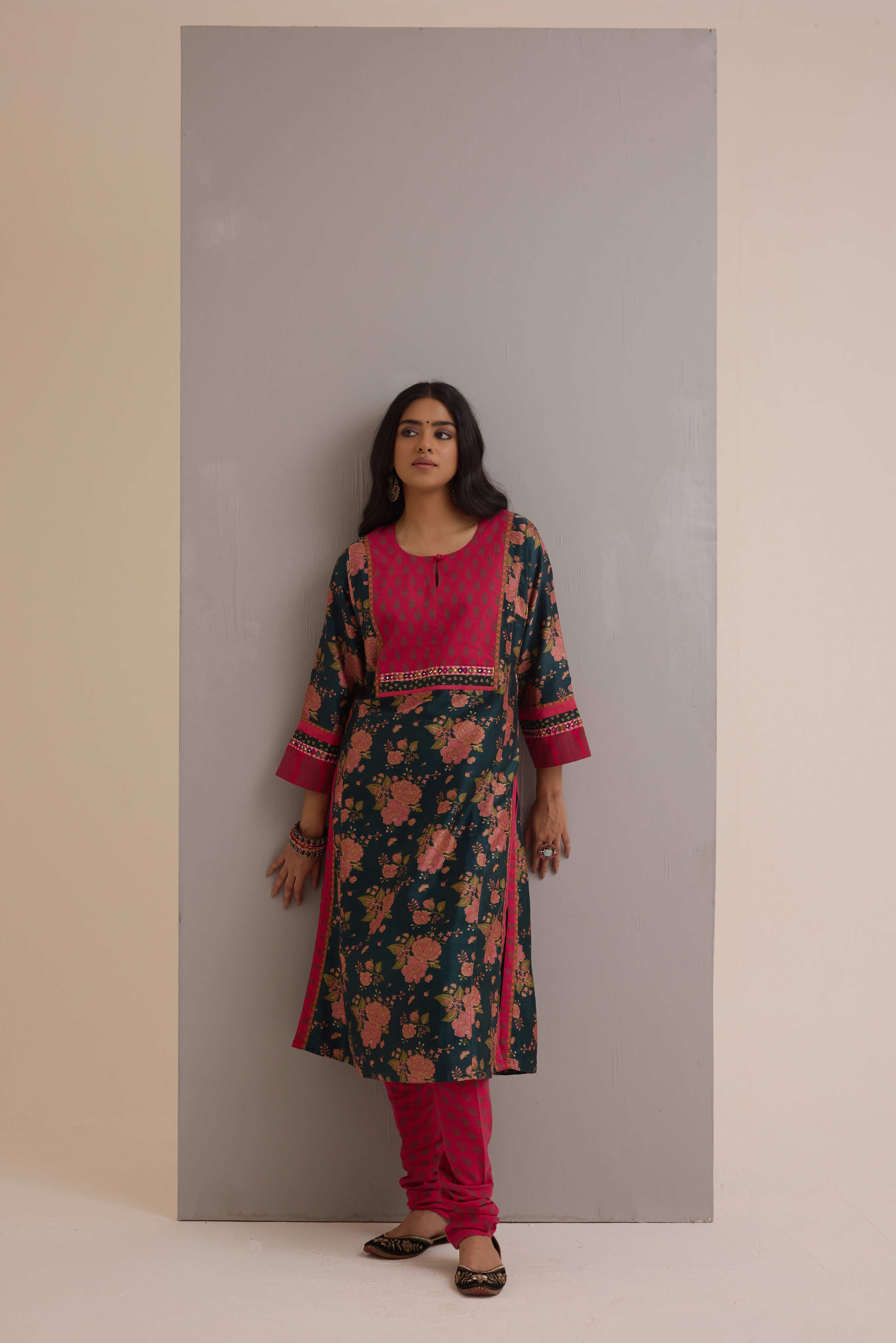 Traditional Cotton Printed Bottom Pink