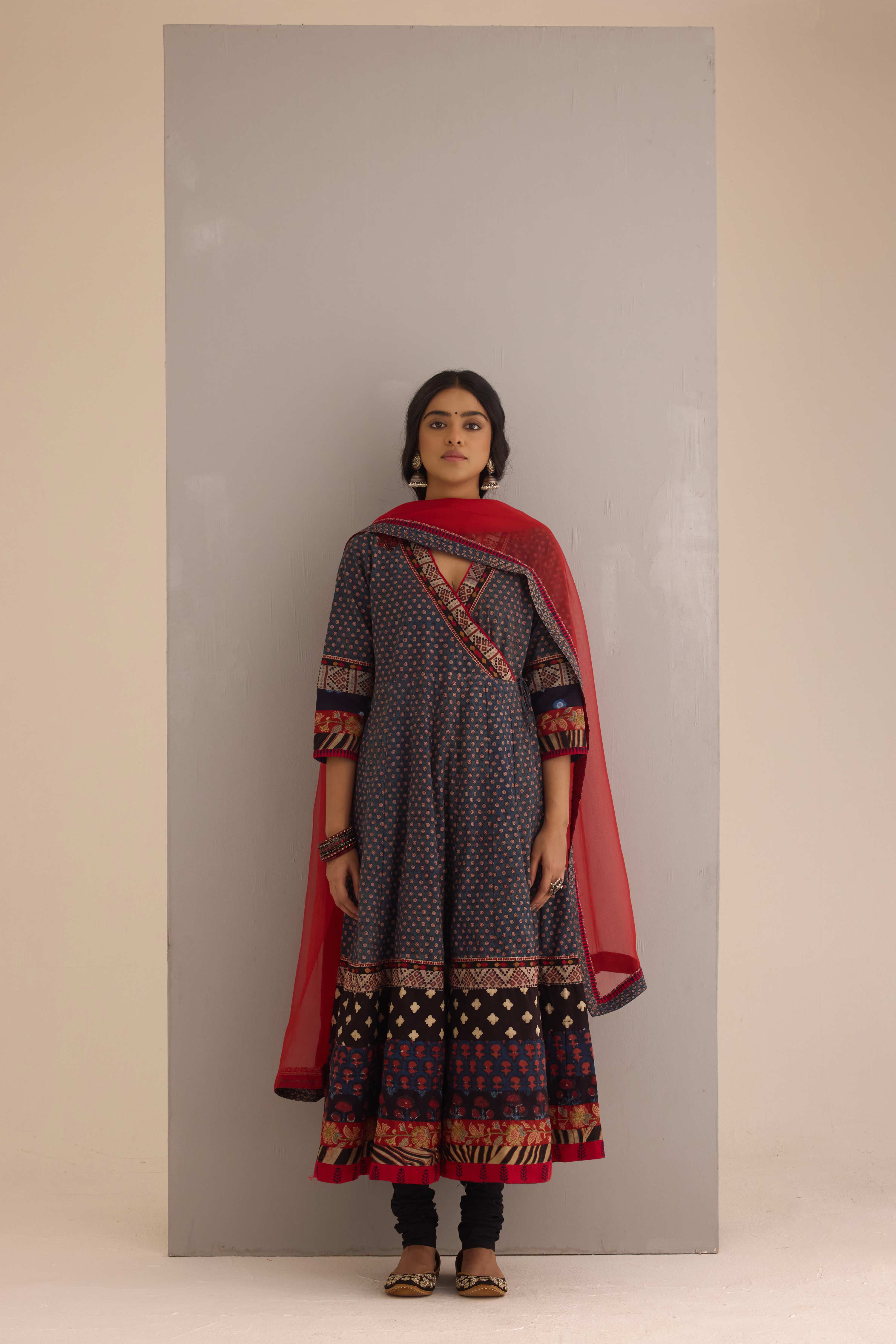 Medh Treated Chiffon Dupatta  Red