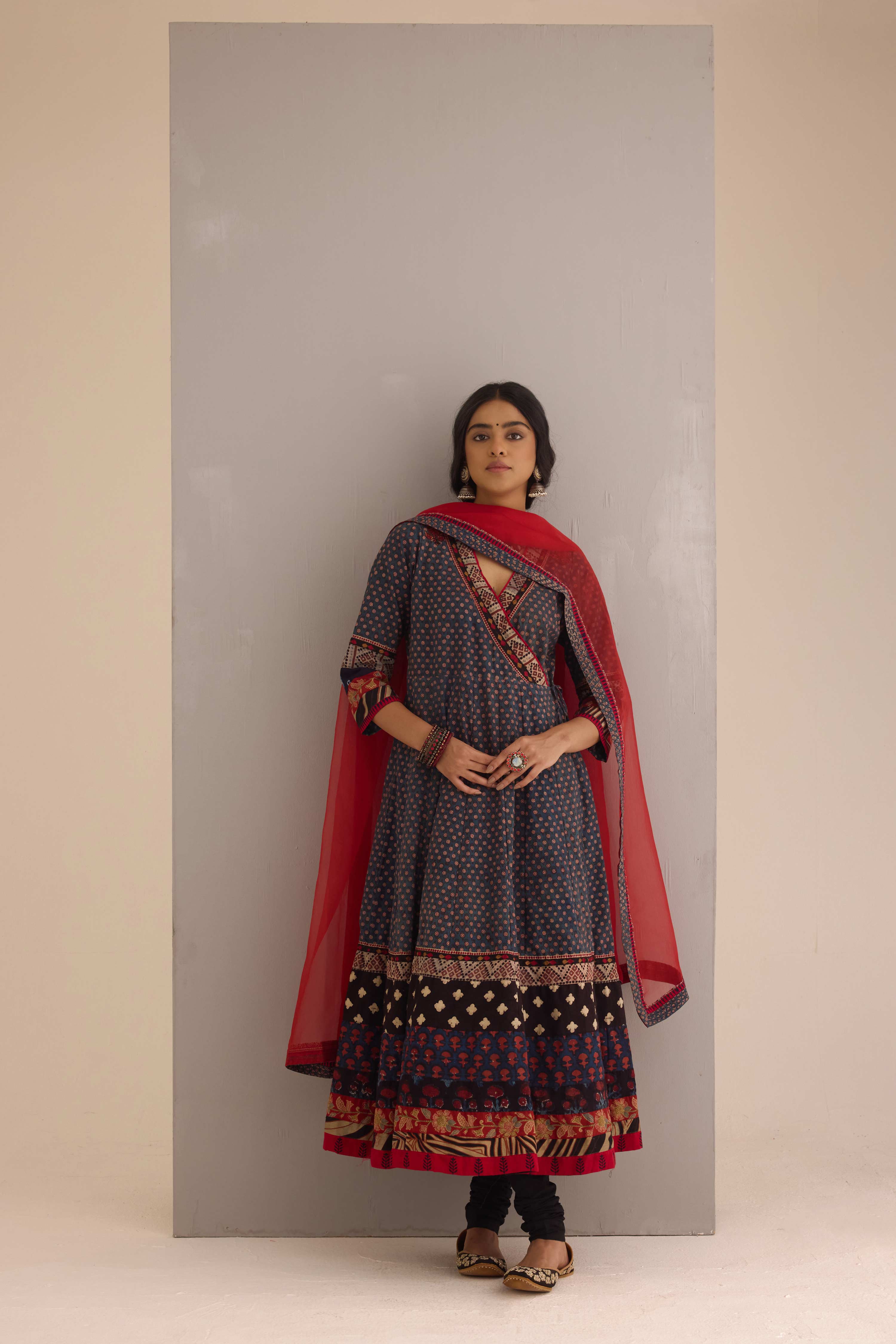 Medh Treated Chiffon Dupatta  Red