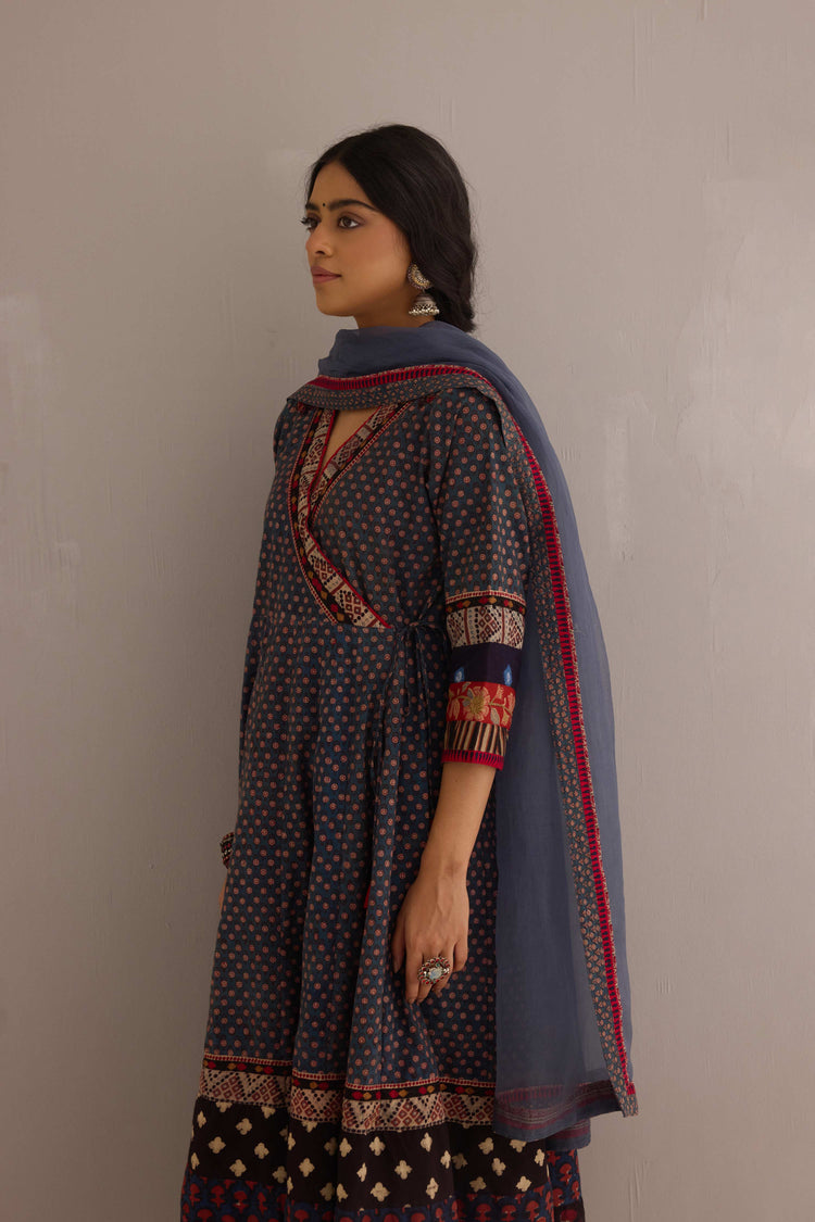 Medh Treated Chiffon Dupatta Blue