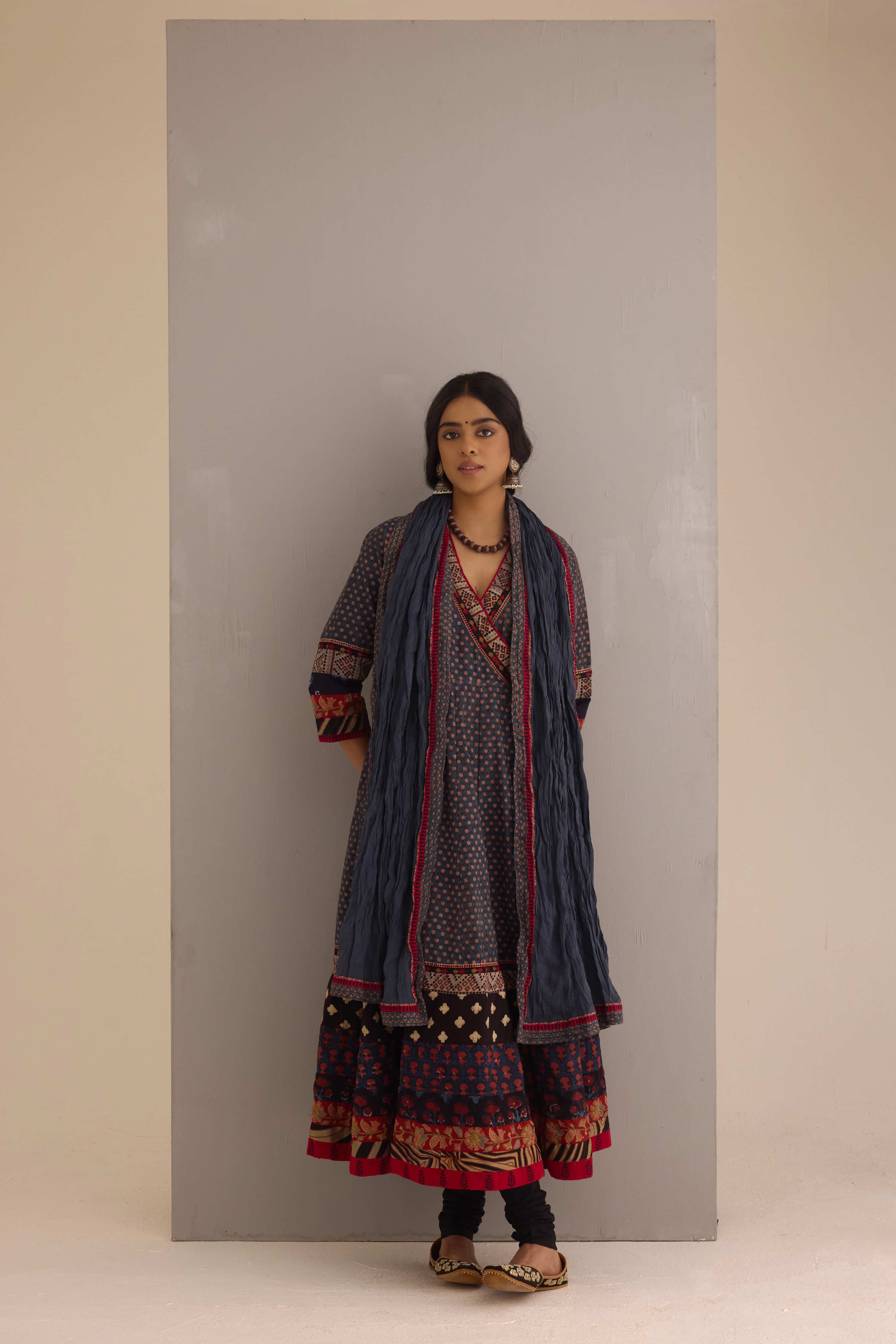 Crinkled Cotton Dupatta Blue