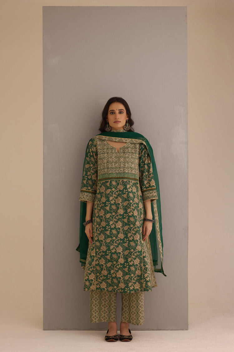 Treated Chiffon Dupatta Green