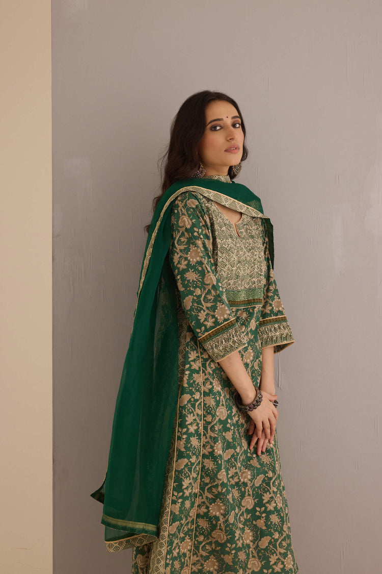 Treated Chiffon Dupatta Green