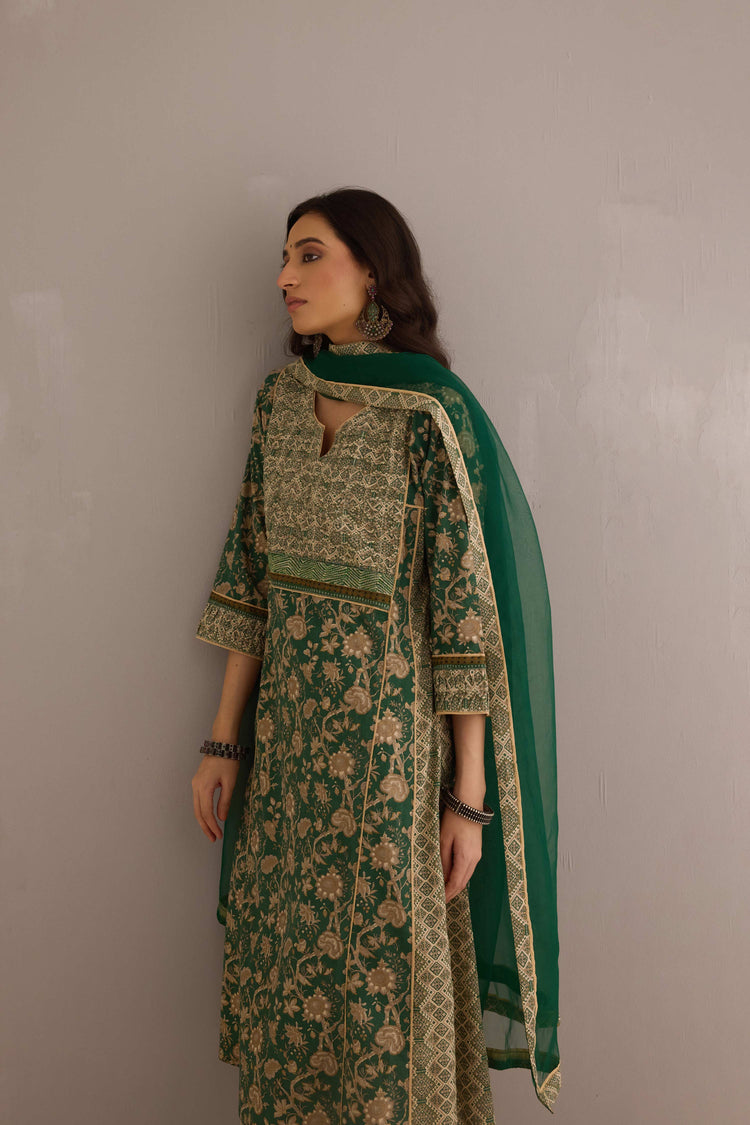 Treated Chiffon Dupatta Green