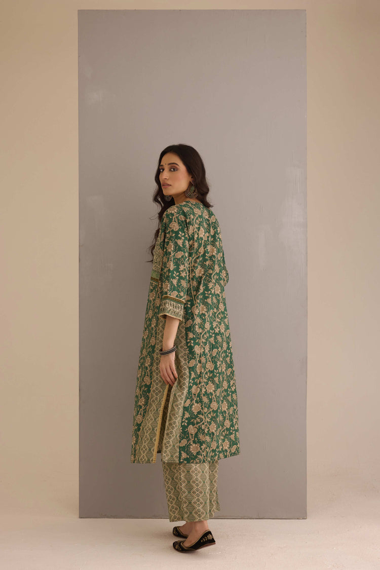 Tulsi Cotton Printed Kurta Green