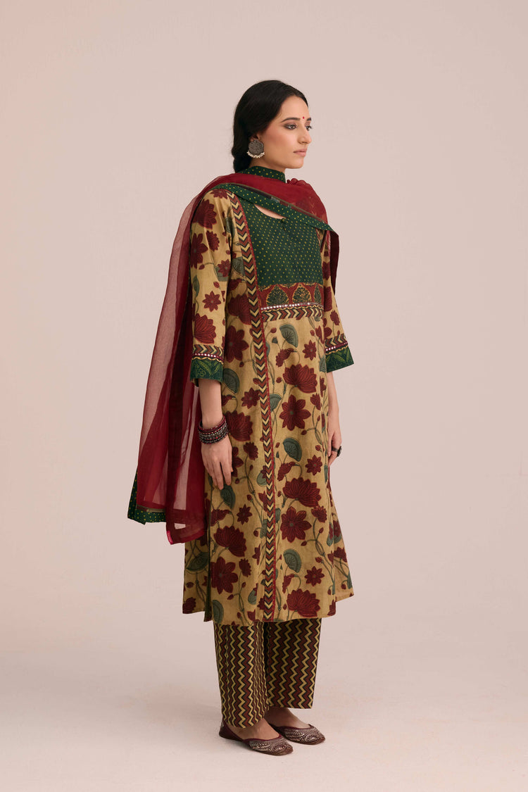 Medh Treated Chiffon Dupatta  Maroon