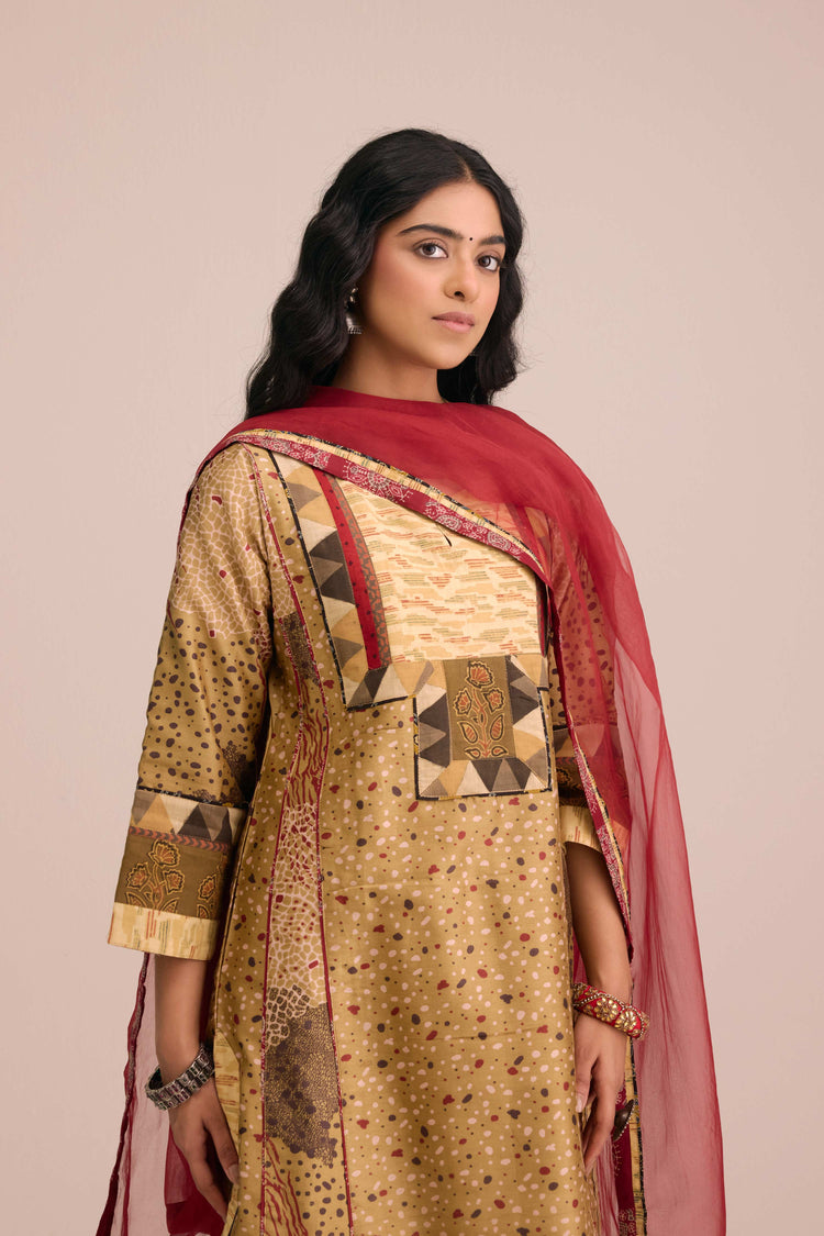 Treated Chiffon Dupatta Burgundy