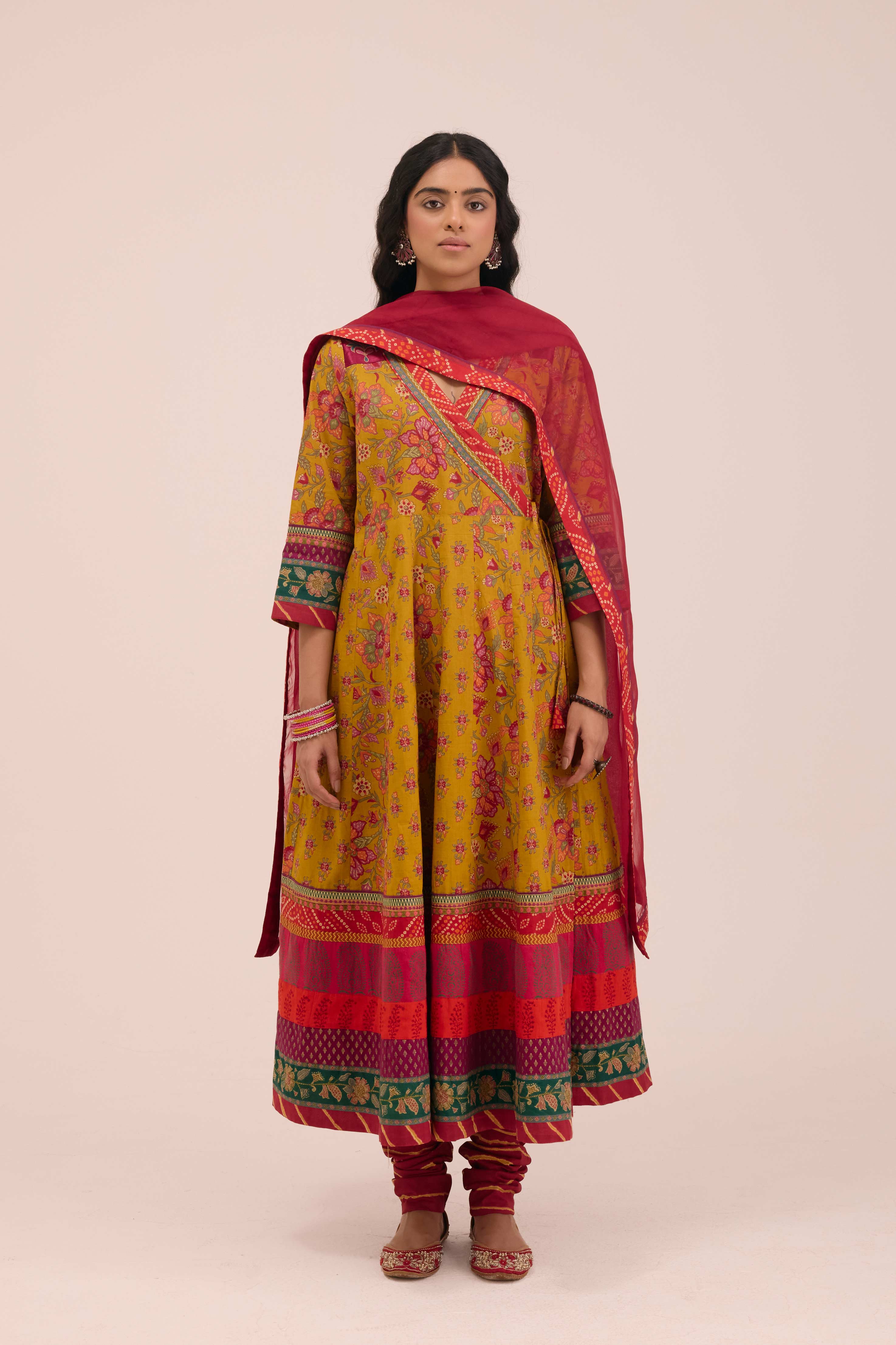 Medh Treated Chiffon Dupatta Red