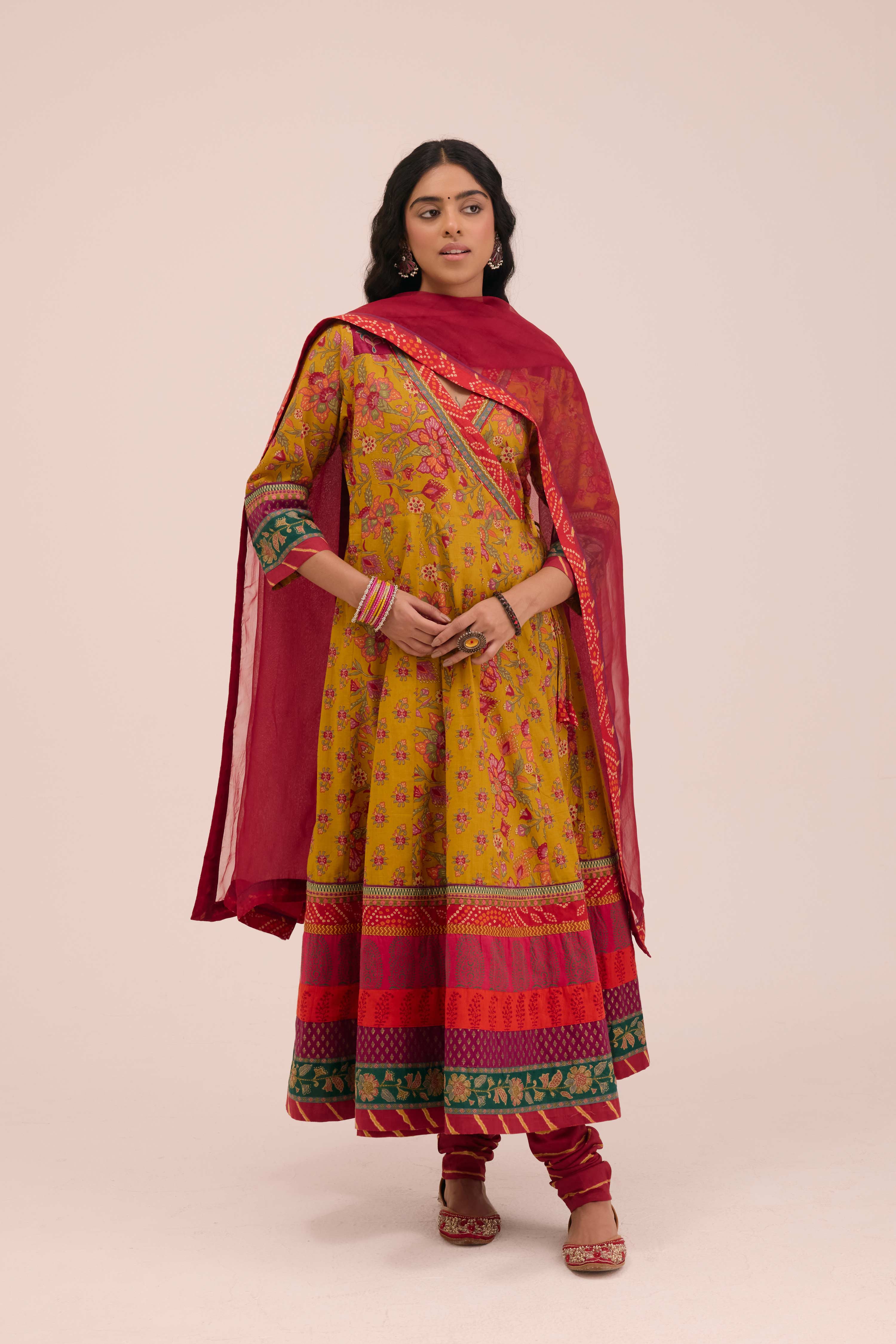 Medh Treated Chiffon Dupatta Red