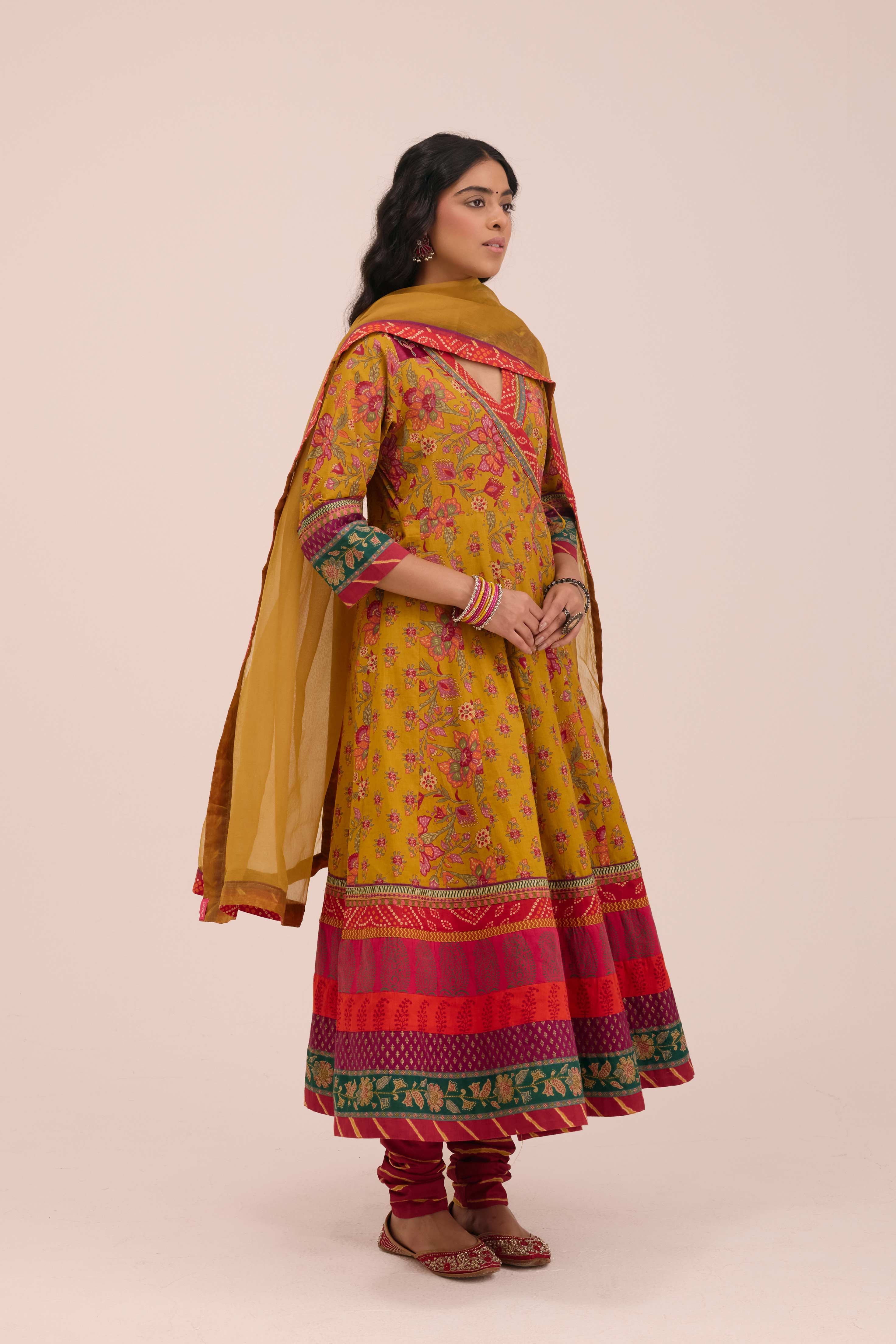 Medh Treated Chiffon Dupatta Mustard