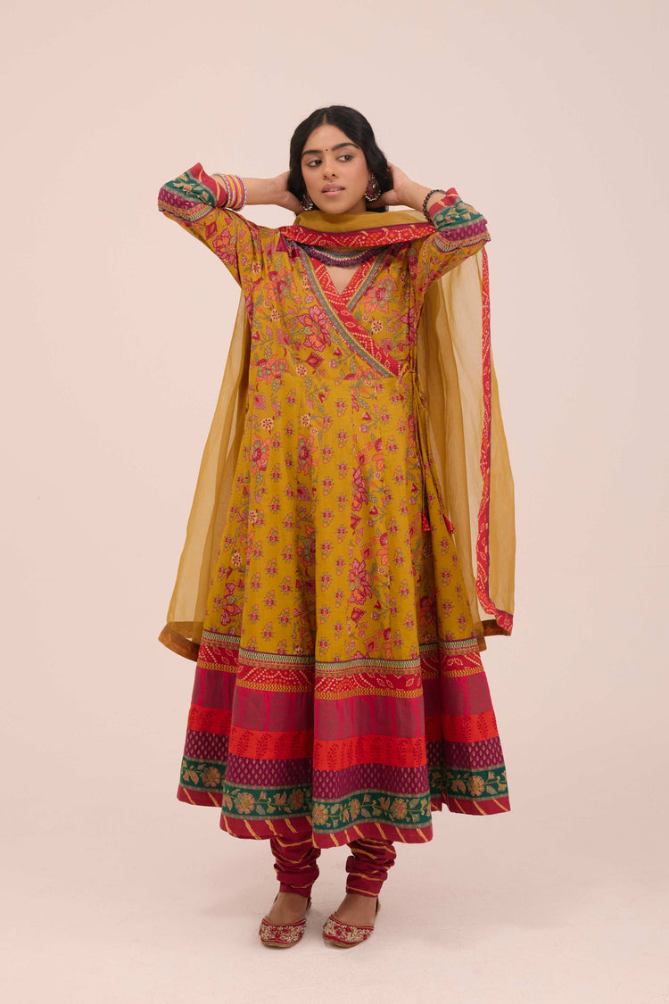 Medh Treated Chiffon Dupatta Mustard
