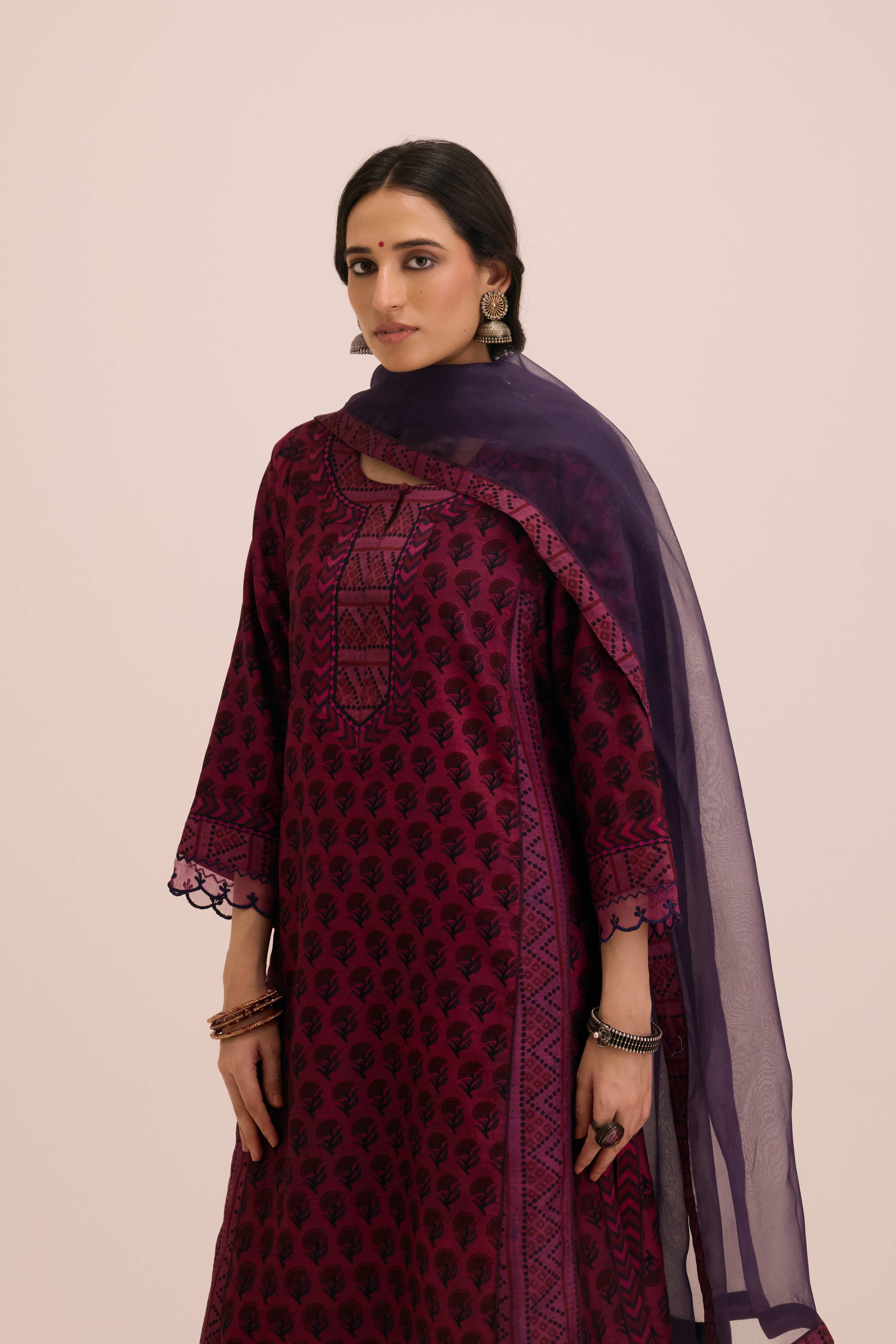 Medh Treated Chiffon Dupatta Mauve