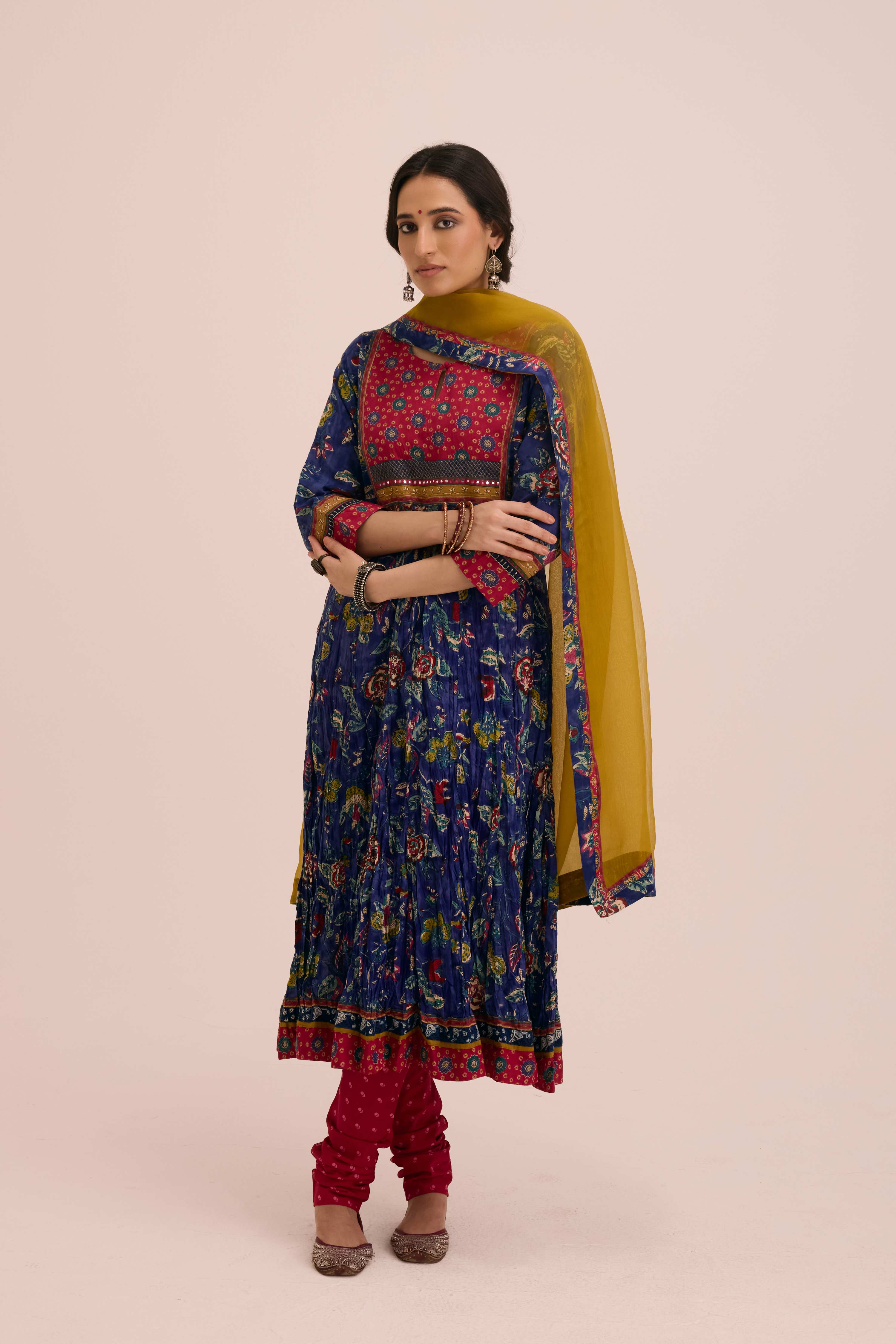Medh Treated Chiffon Dupatta Ochre Yellow