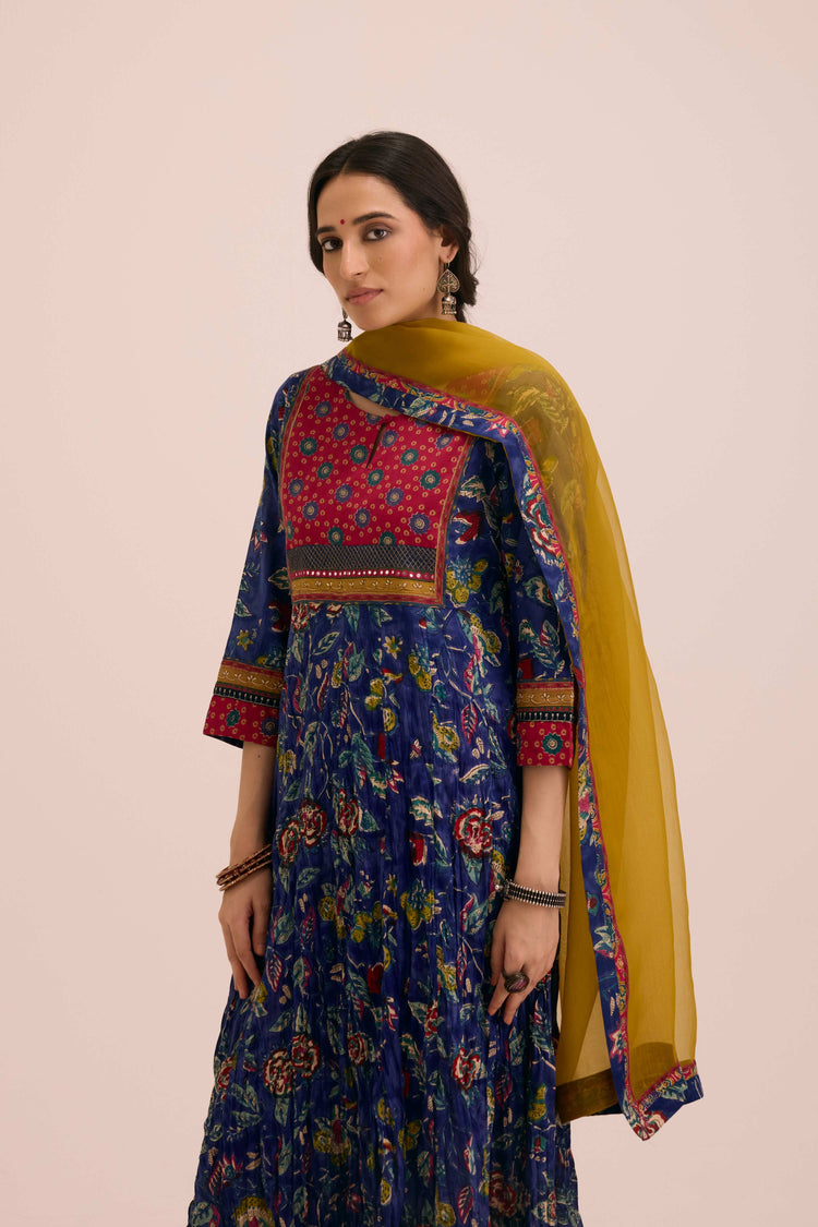 Medh Treated Chiffon Dupatta Ochre Yellow