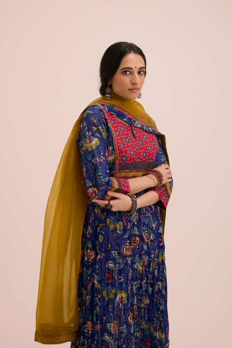 Medh Treated Chiffon Dupatta Ochre Yellow
