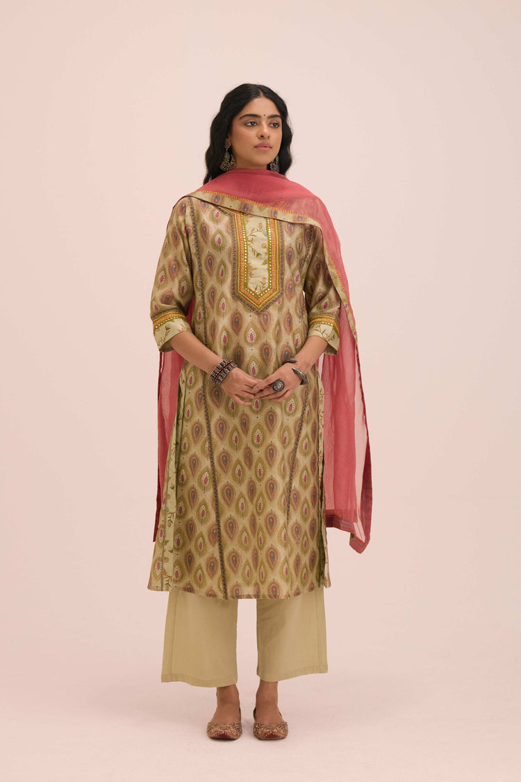Medh Treated Chiffon Dupatta Peach