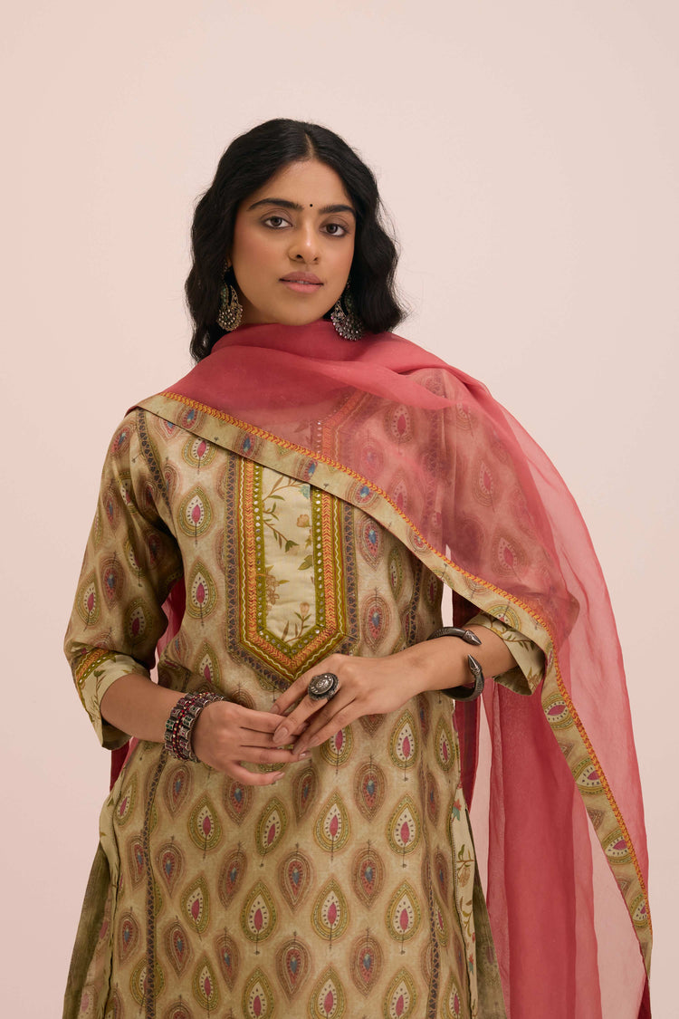 Medh Treated Chiffon Dupatta Peach