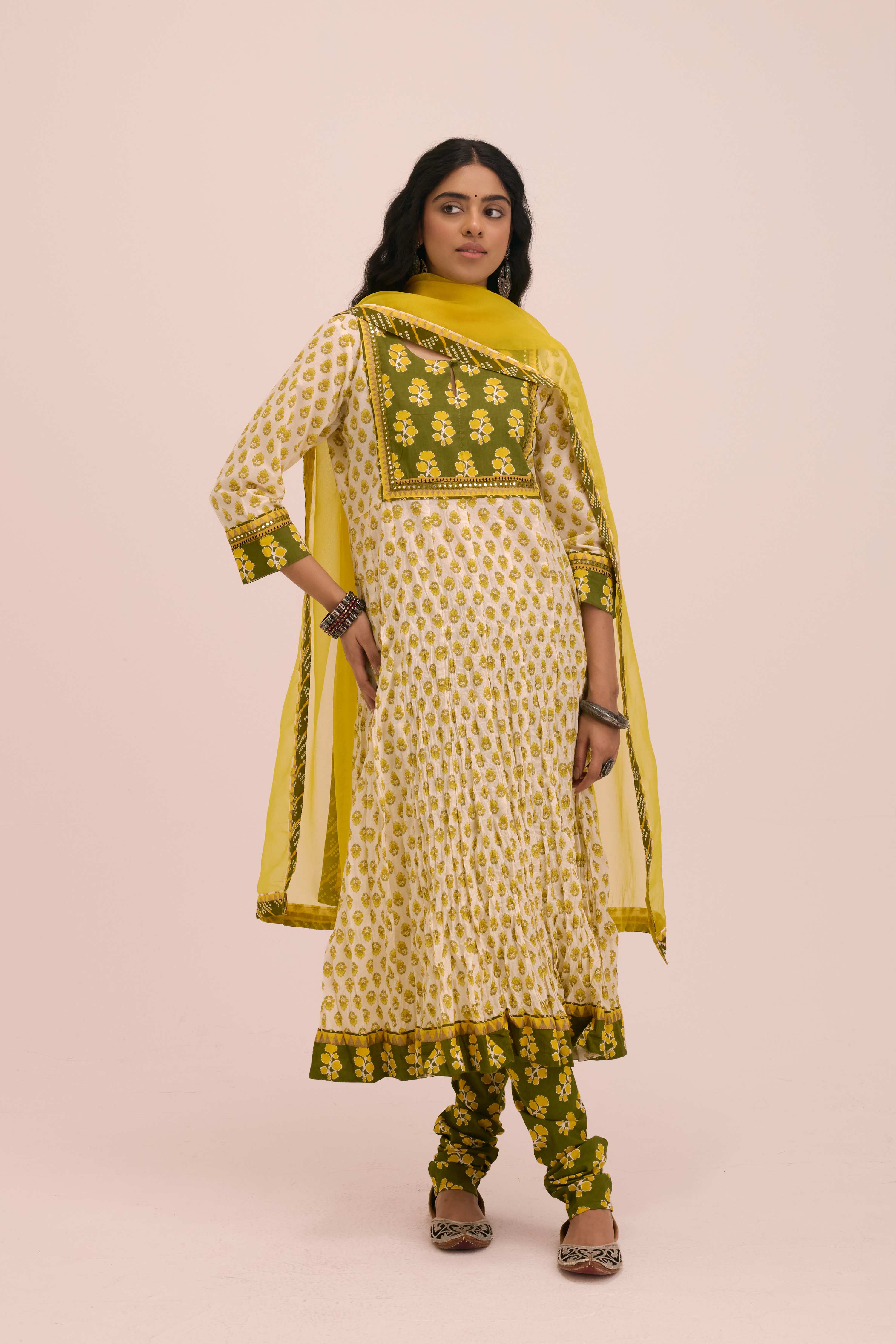 Treated Chiffon Dupatta Yellow