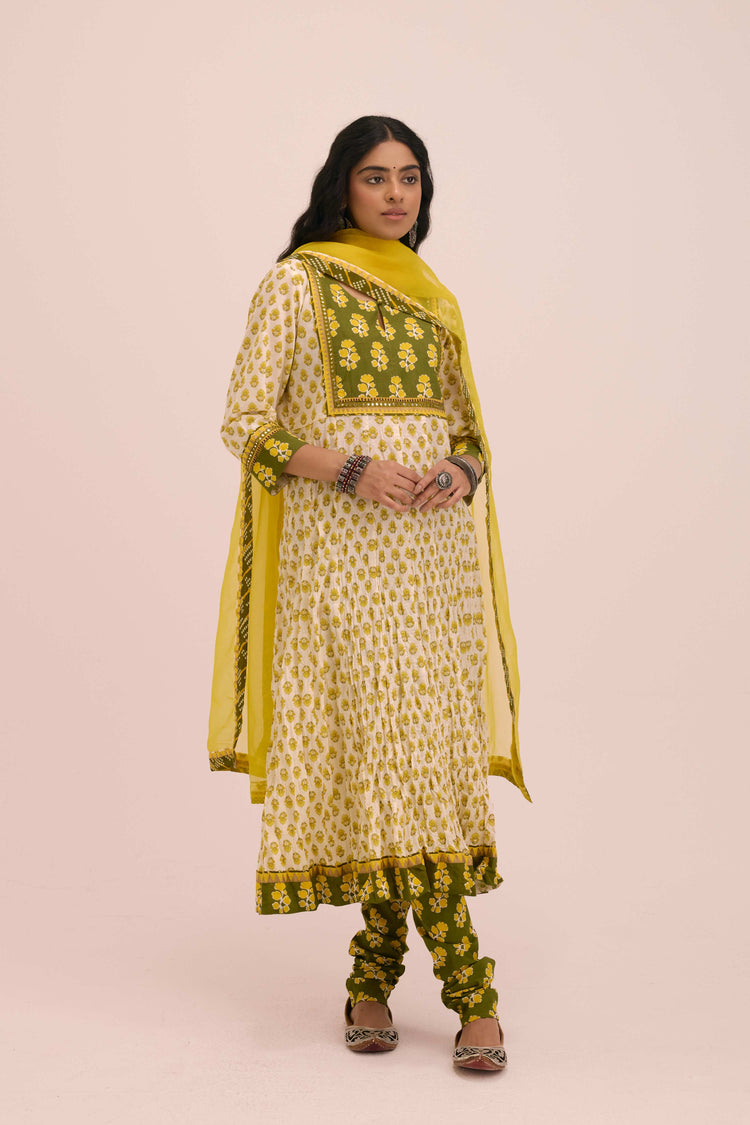 Treated Chiffon Dupatta Yellow