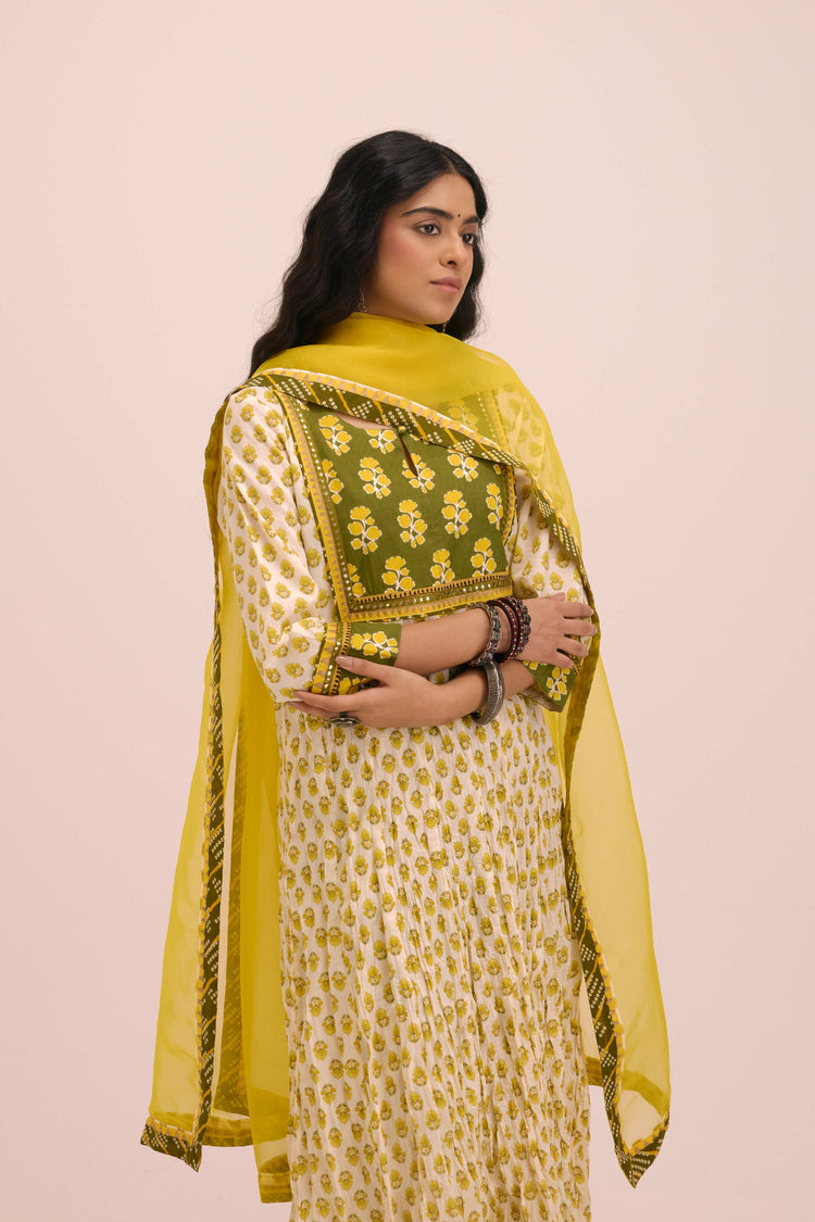 Treated Chiffon Dupatta Yellow