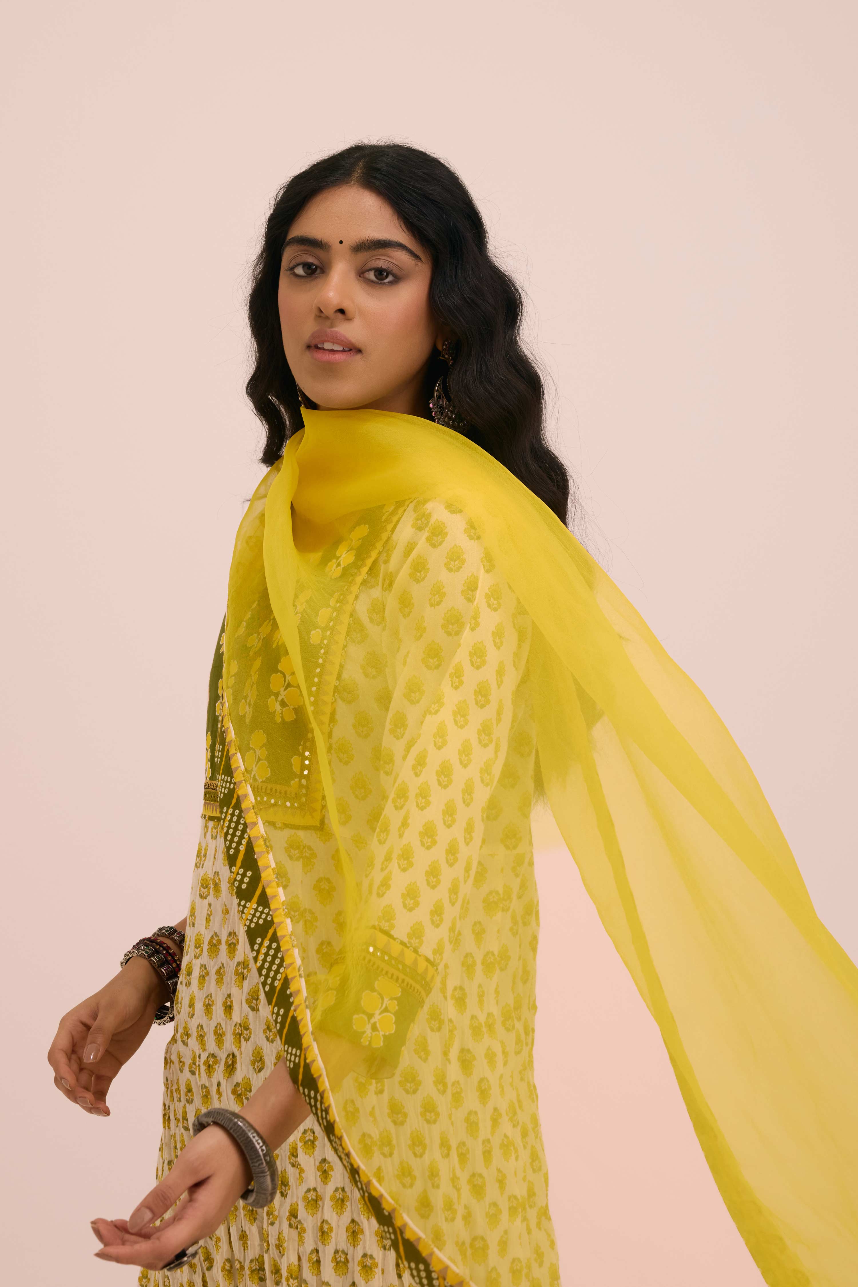 Treated Chiffon Dupatta Yellow