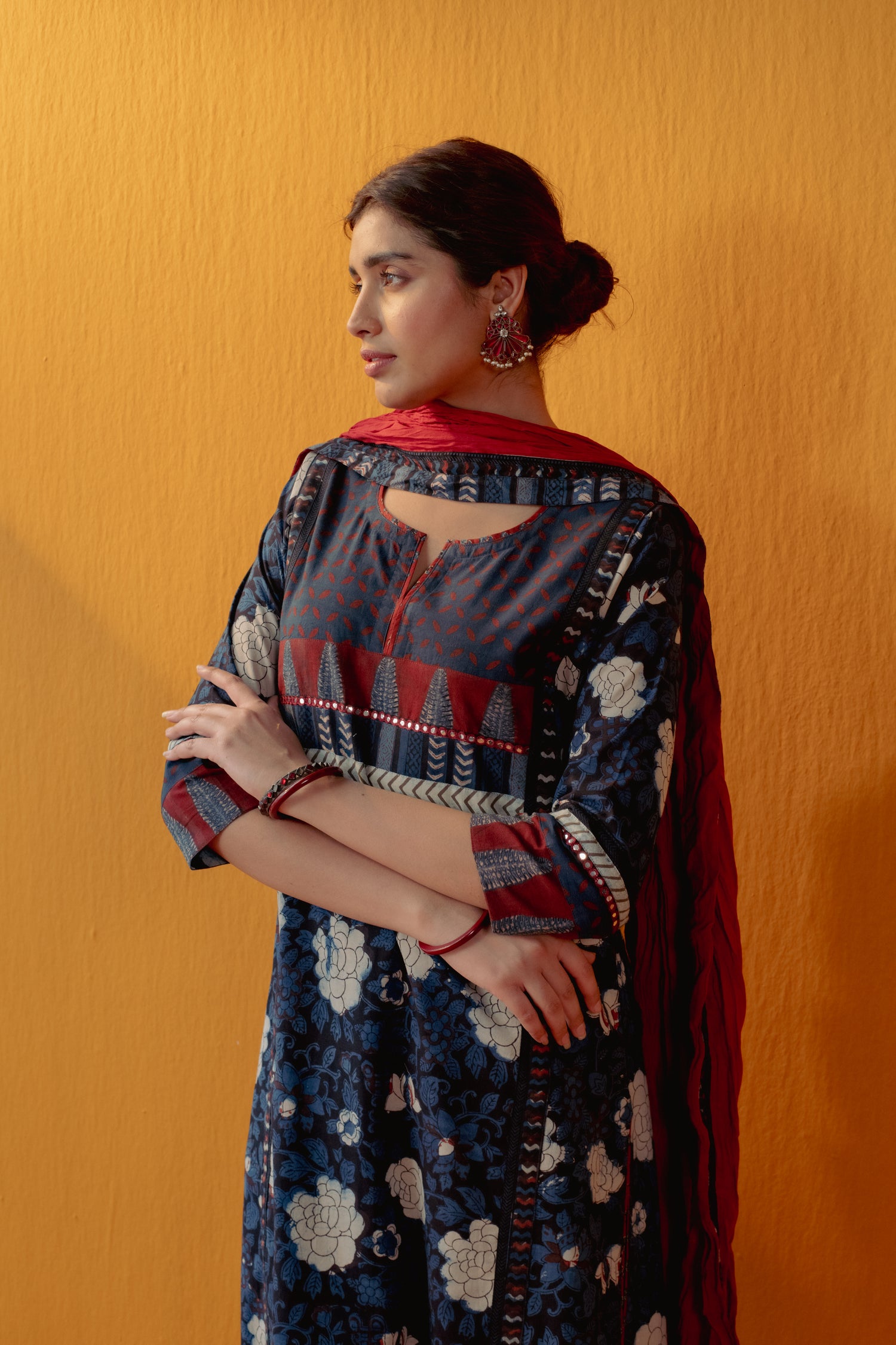 Rozana Cotton Dupatta Red (9042458018091)