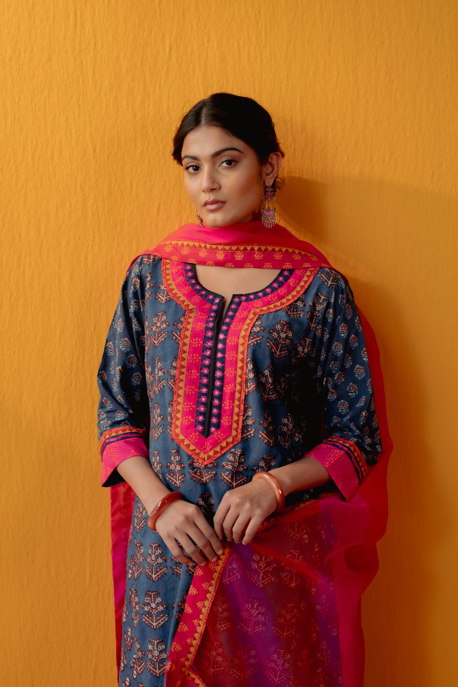 Rozana Chiffon Dupatta Pink Orange (9042525585707)