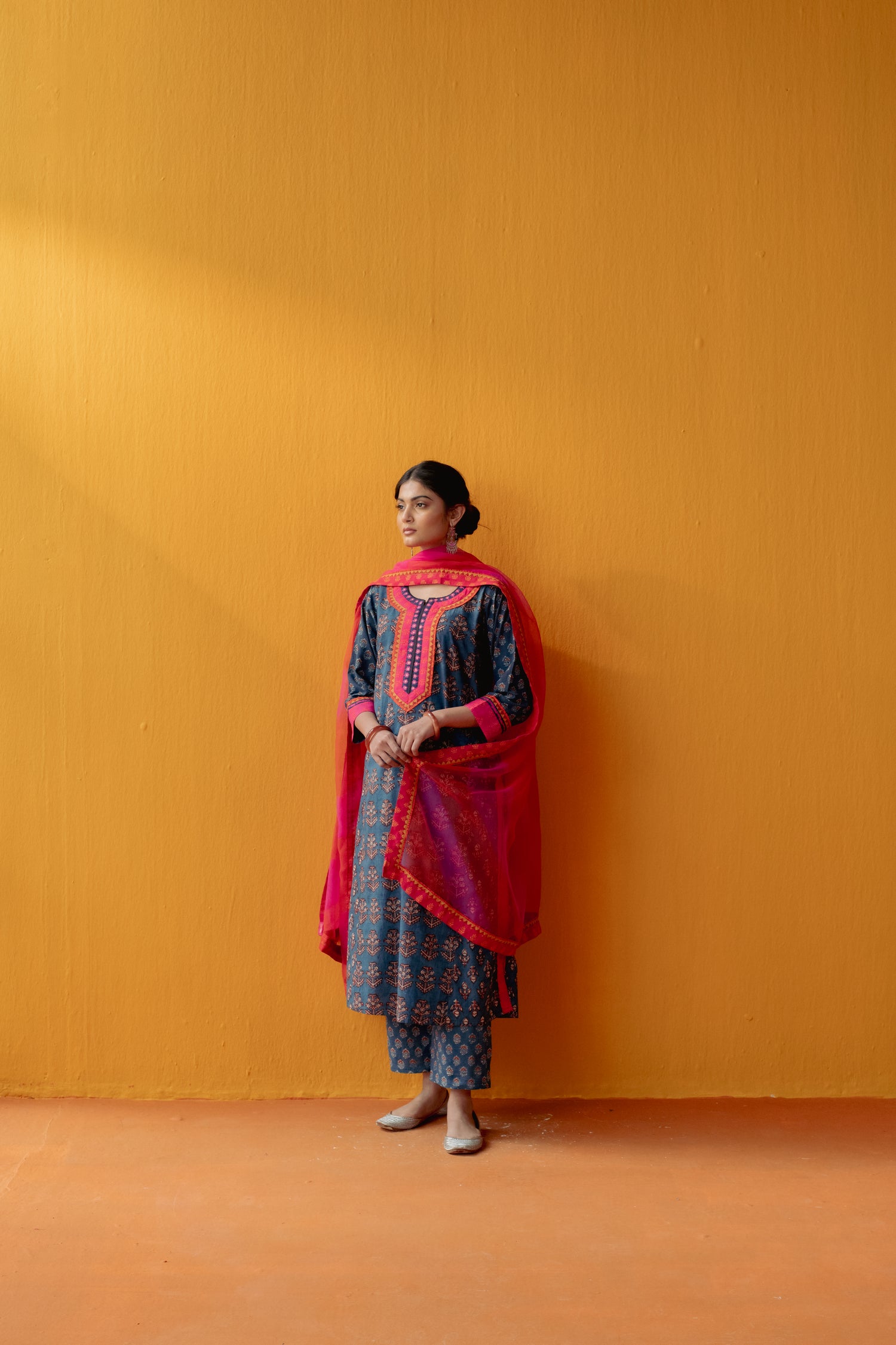 Rozana Chiffon Dupatta Pink Orange (9042525585707)