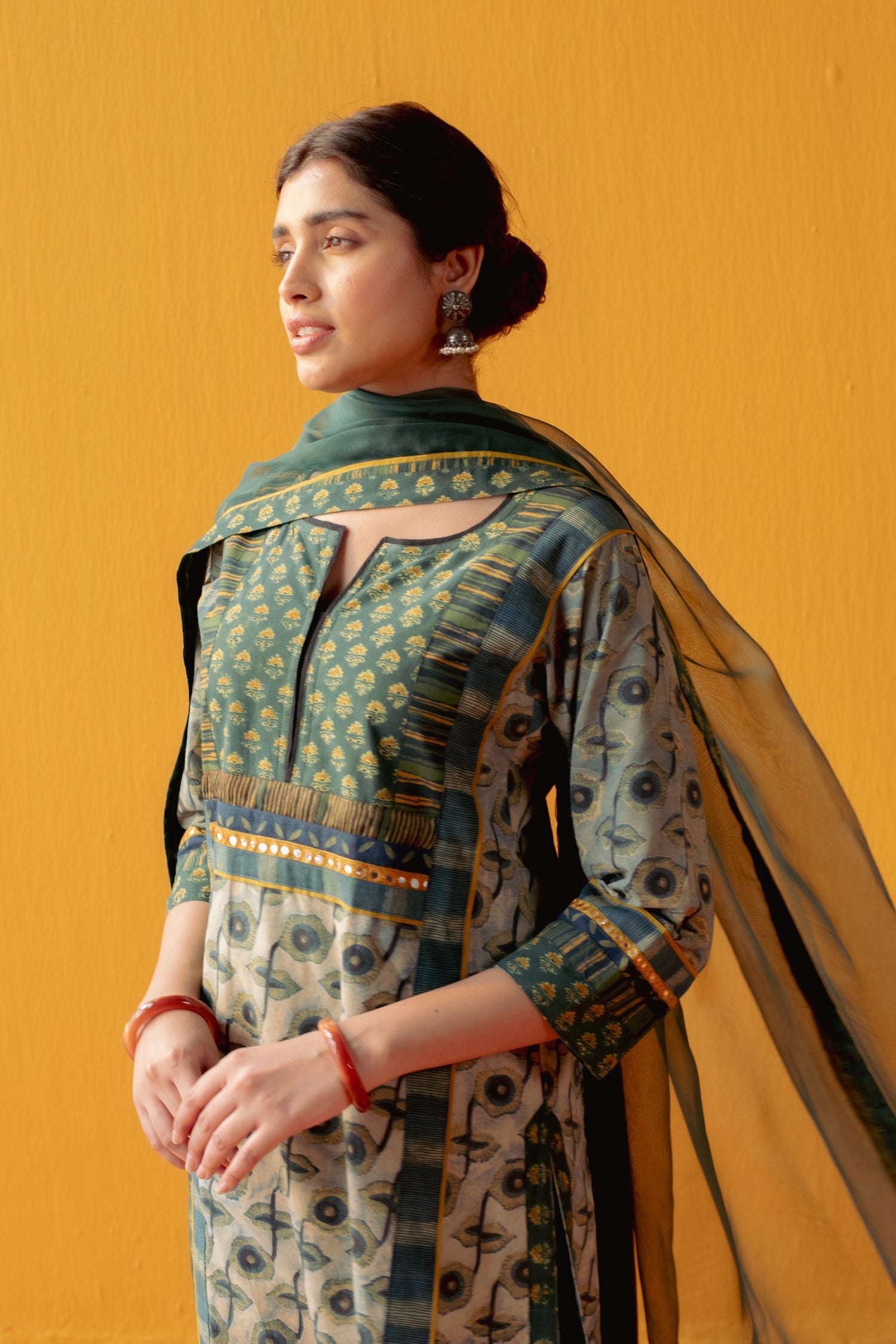 Rozana Chiffon Dupatta Dark Green (9042435703083)