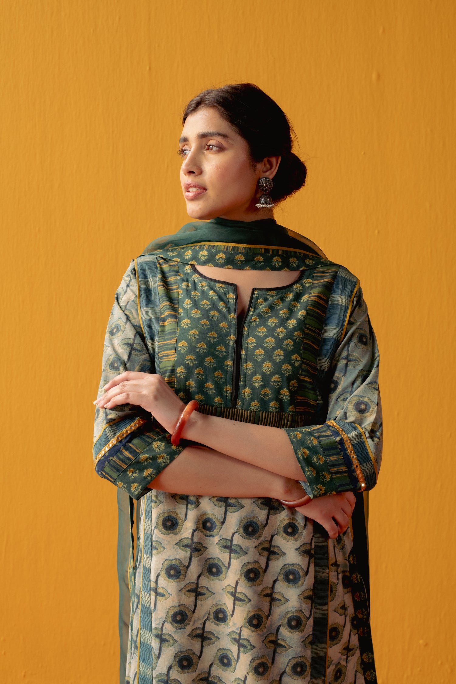 Rozana Chiffon Dupatta Dark Green (9042435703083)