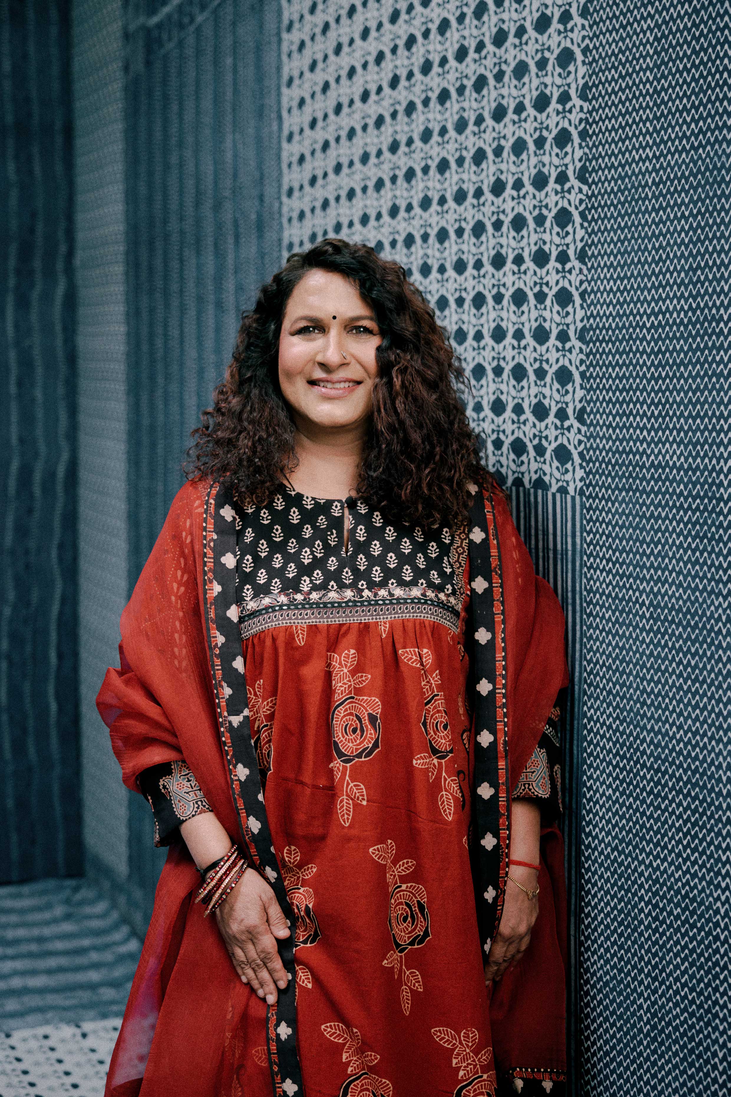 Banjara Cotton Ajrakh Printed Kurta Maroon