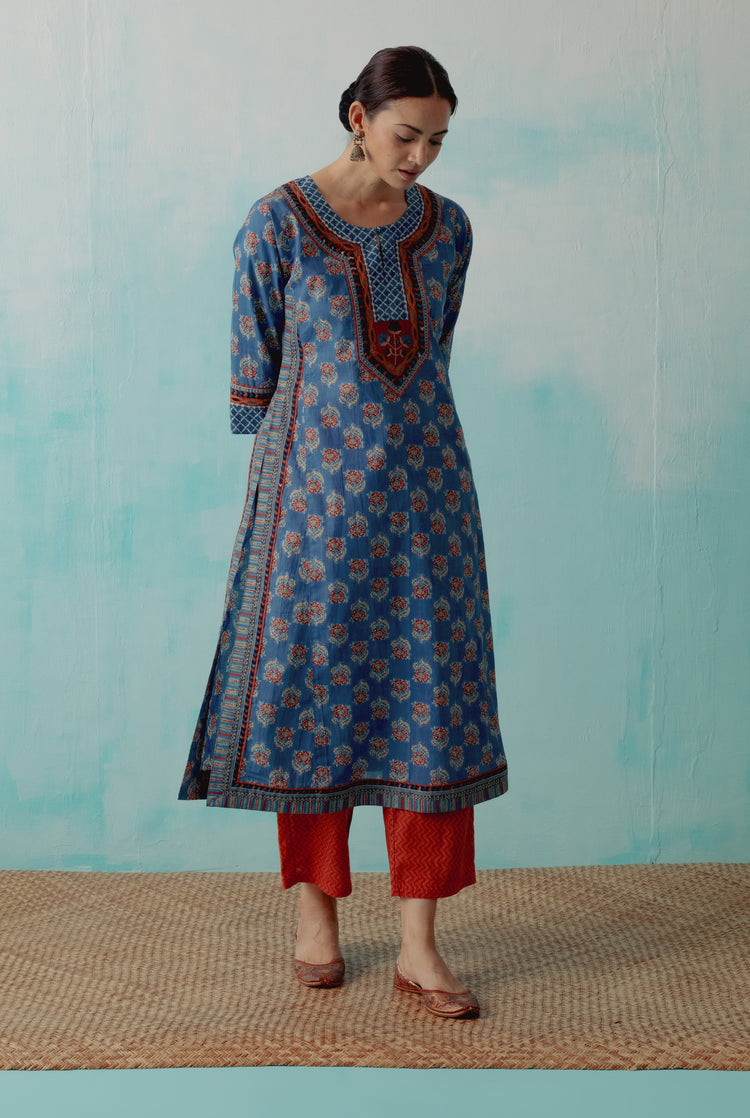 Anu Kurta Blue Orange (8342867542315)