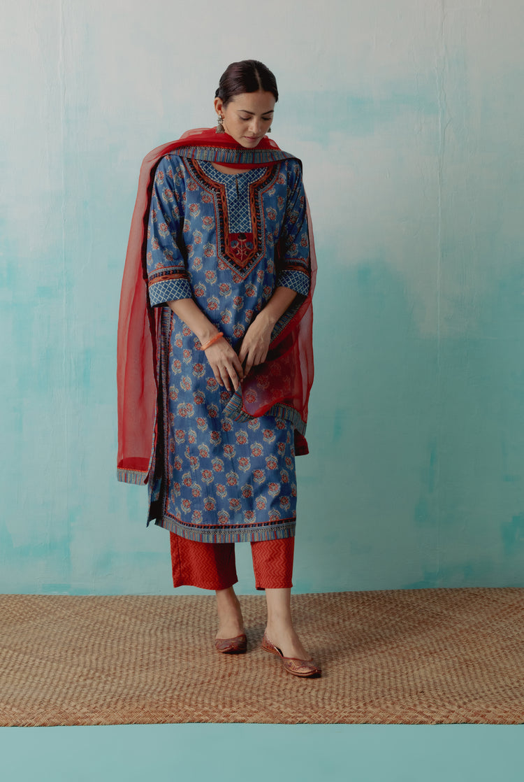 Anu Kurta Blue Orange (8342867542315)