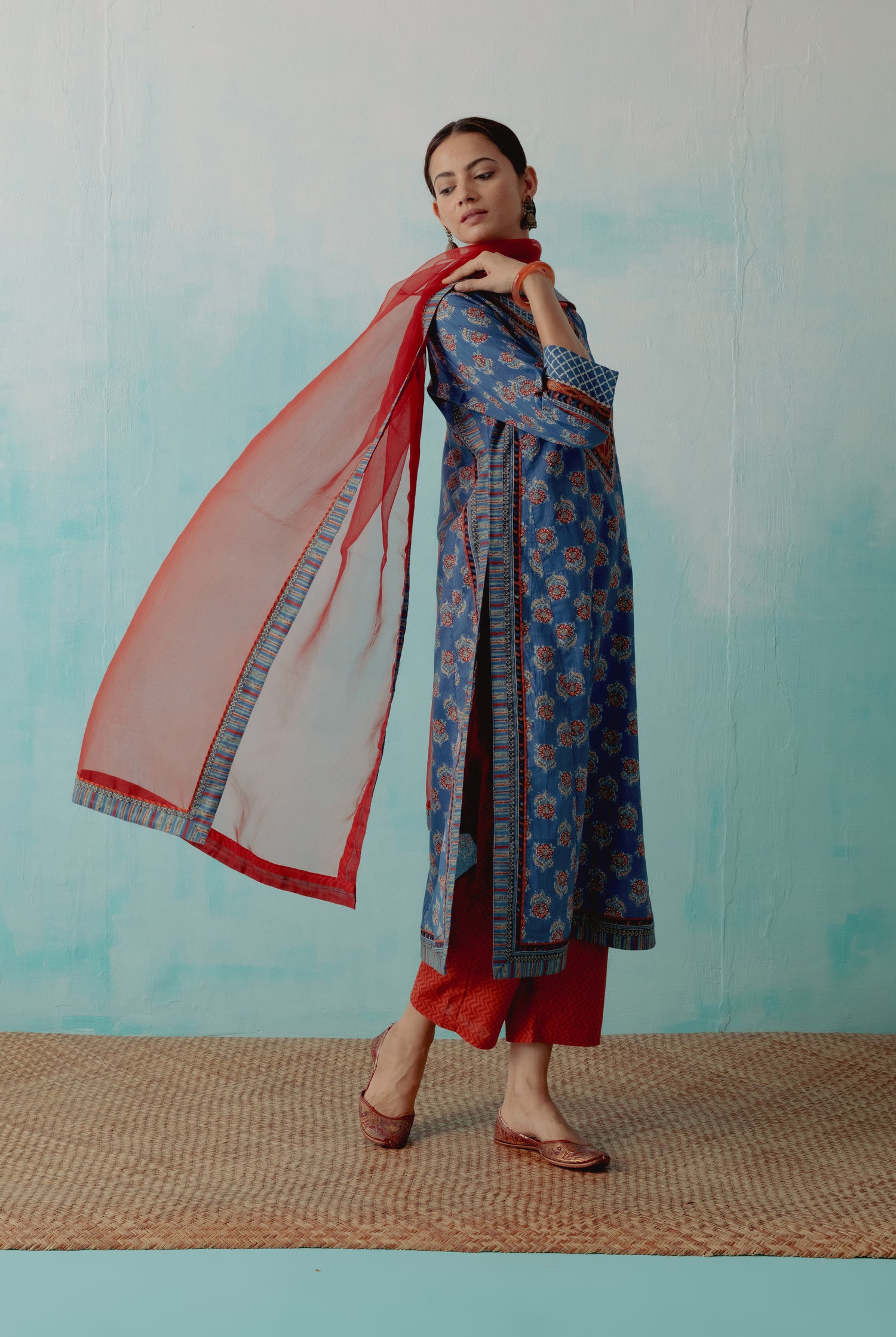 Rozana Chiffon Dupatta Rust (8344451318059)