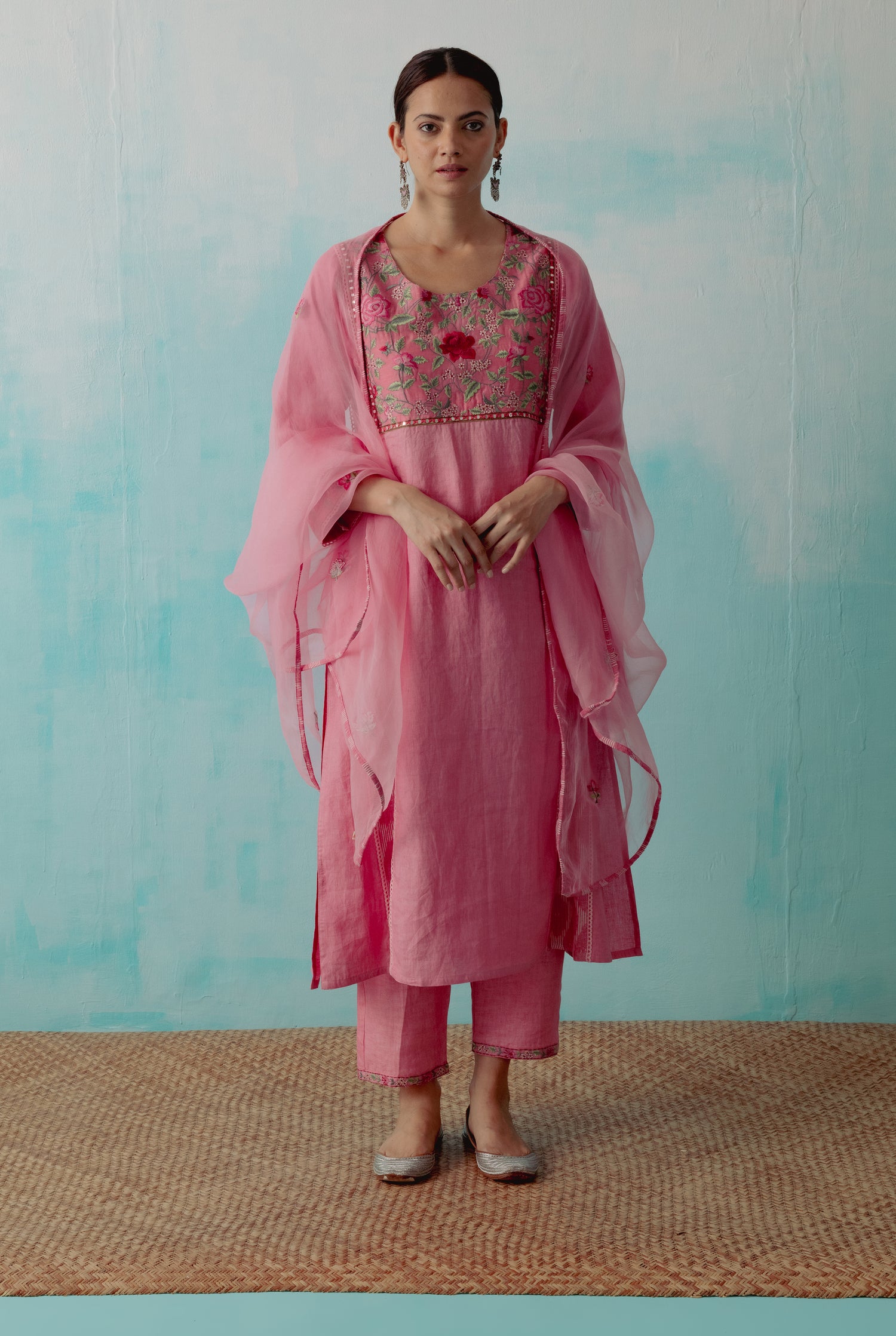 Tulsi Dupatta Rough Pink (8345825837355)