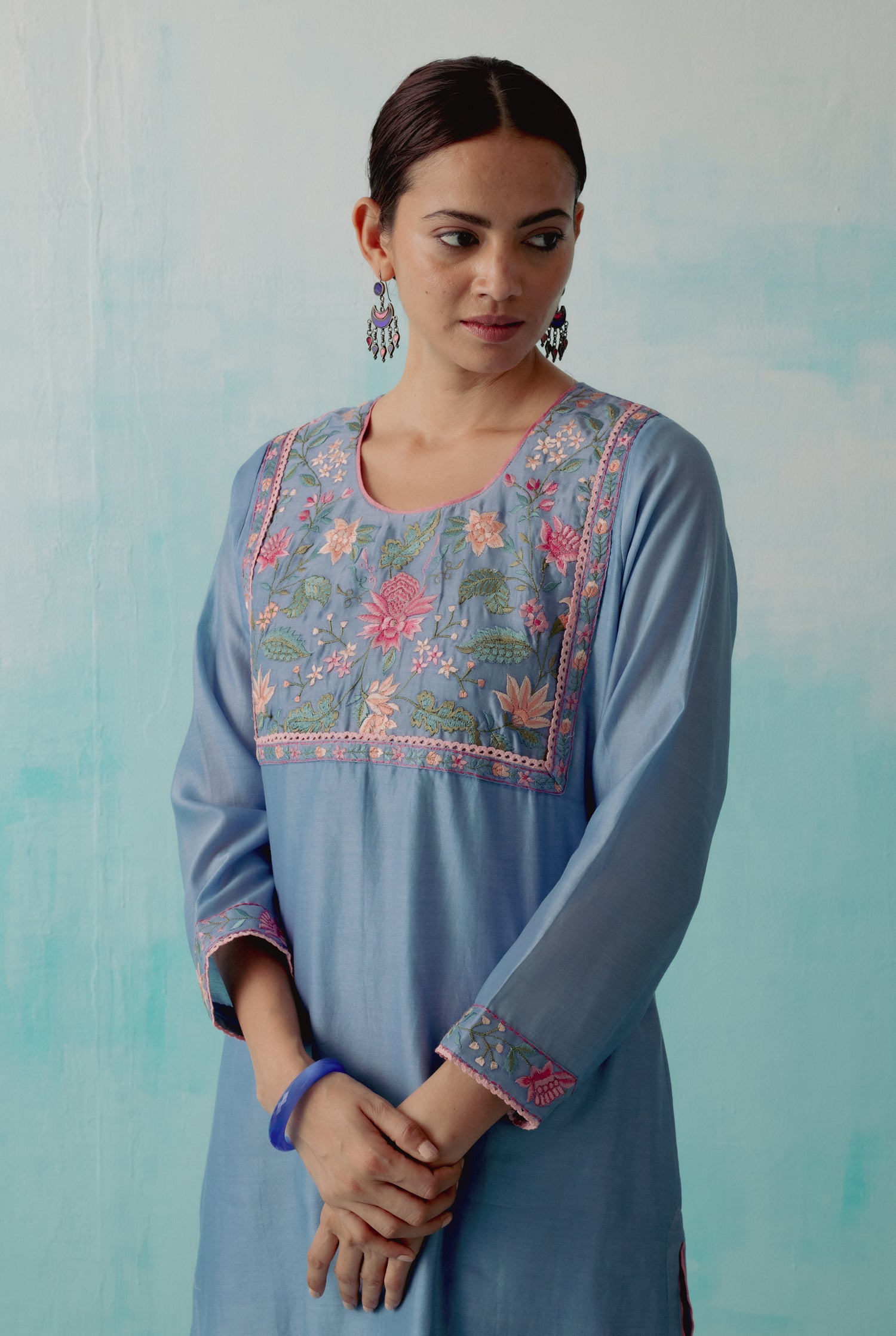 Idaya Kurta Steel Blue (8344692982059)