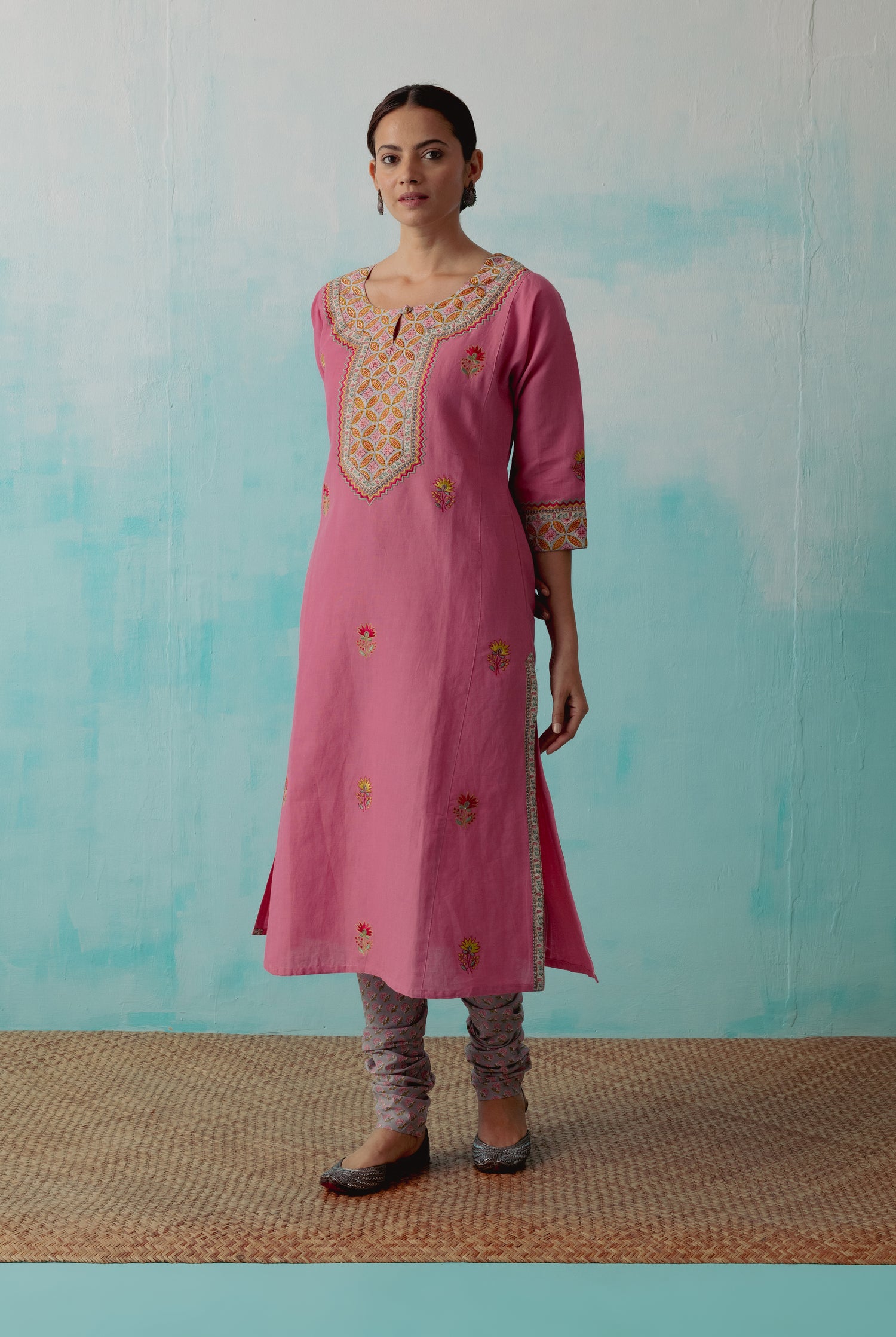 Naaz Rozana Kurta Blush Pink ( Set of 3 ) (8359655440683)