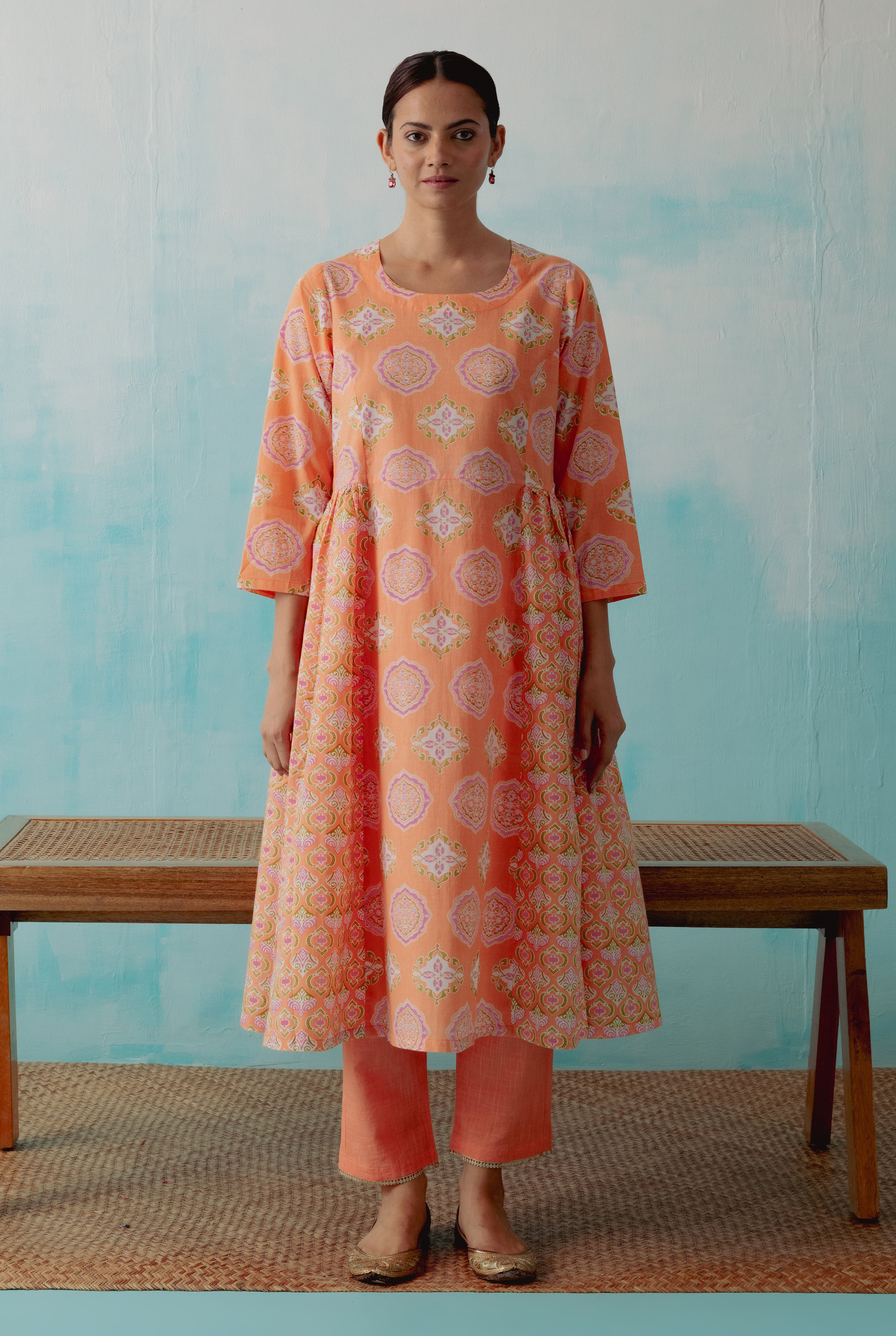 Breezy Kurta Peach ( Set of 2 ) (8344698356011)