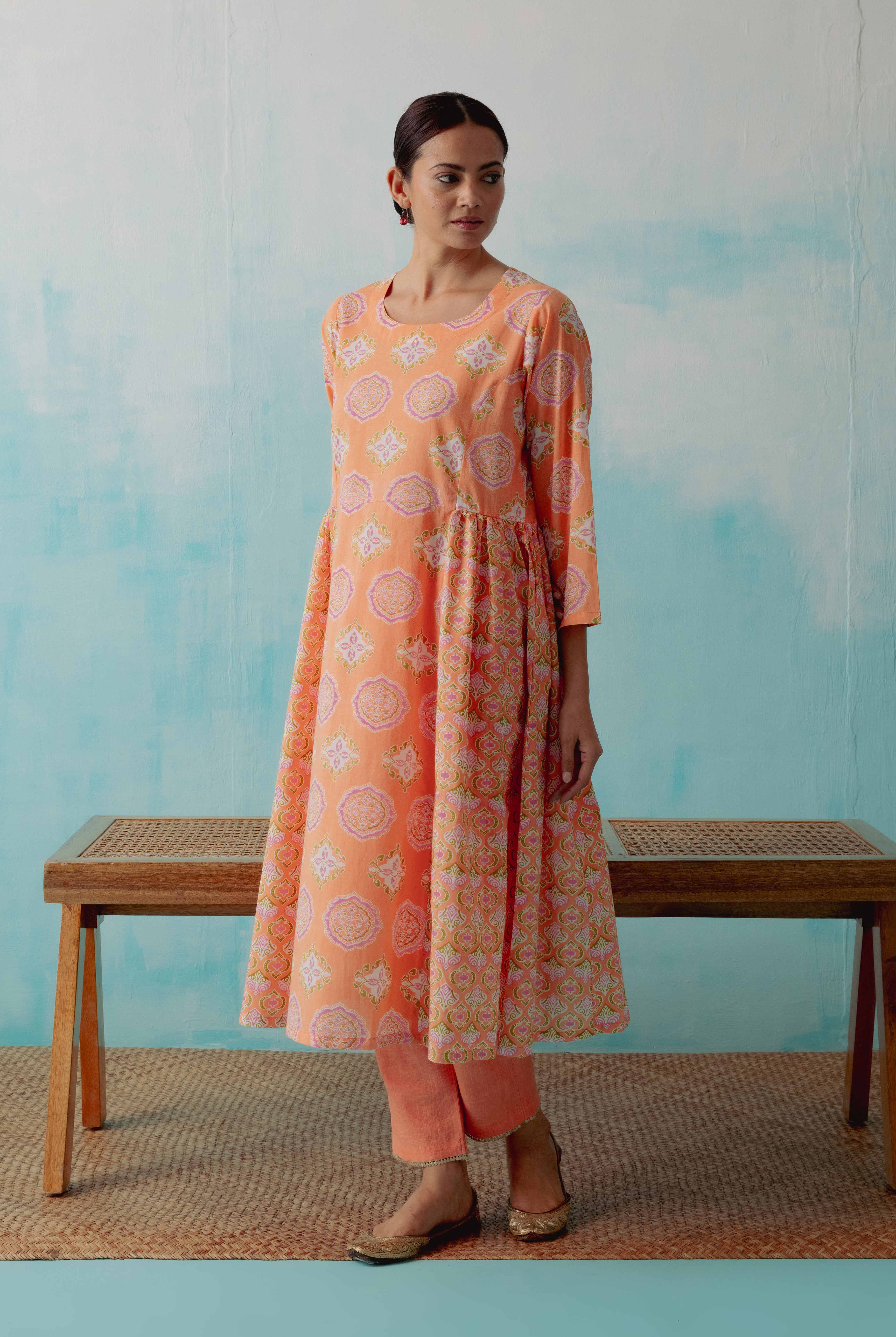 Breezy Kurta Peach ( Set of 2 ) (8344698356011)